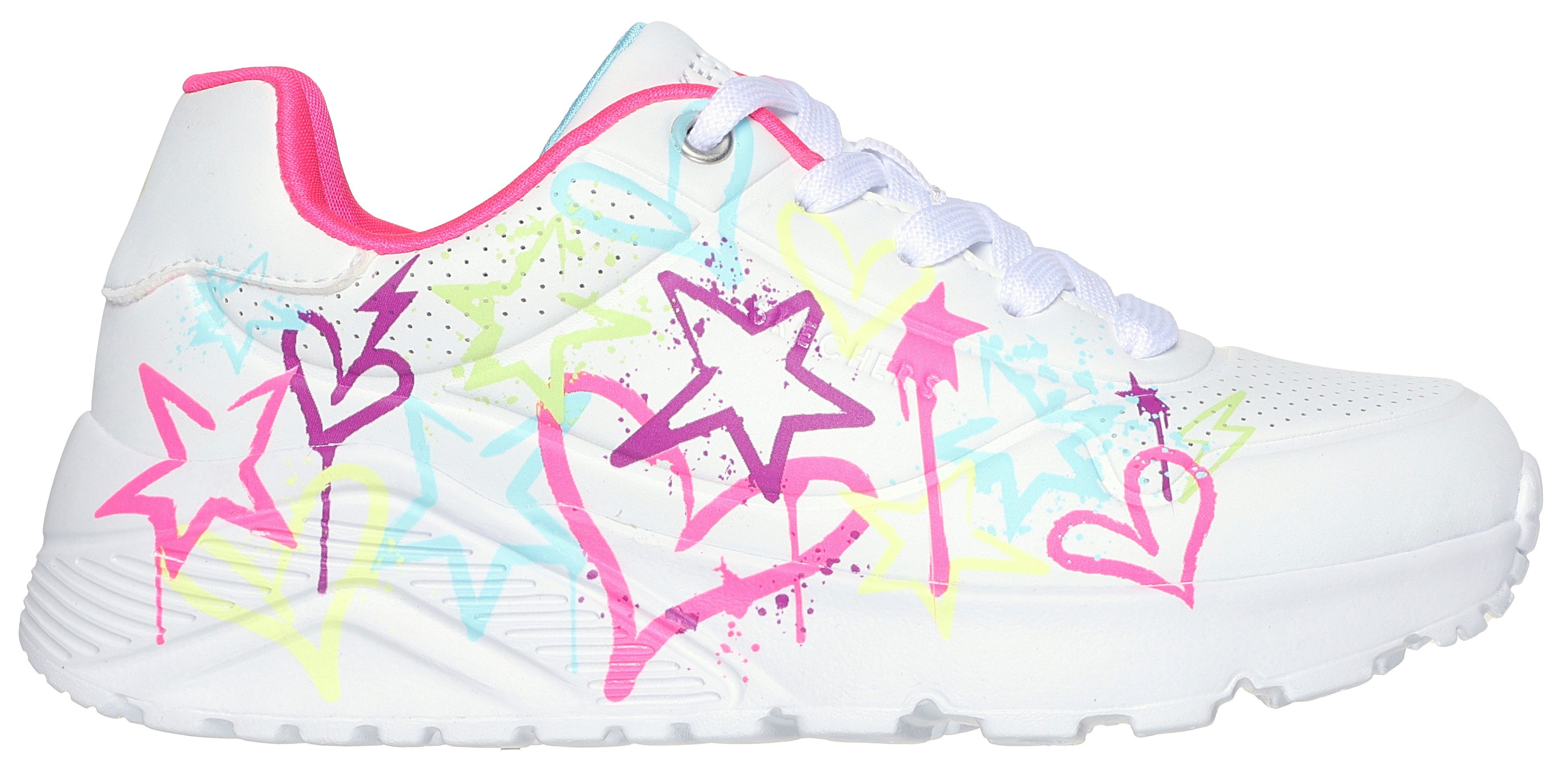 Skechers Sneakers Uno Lite - My Drip , retro sneaker, plateausneaker met modieuze chunky zool