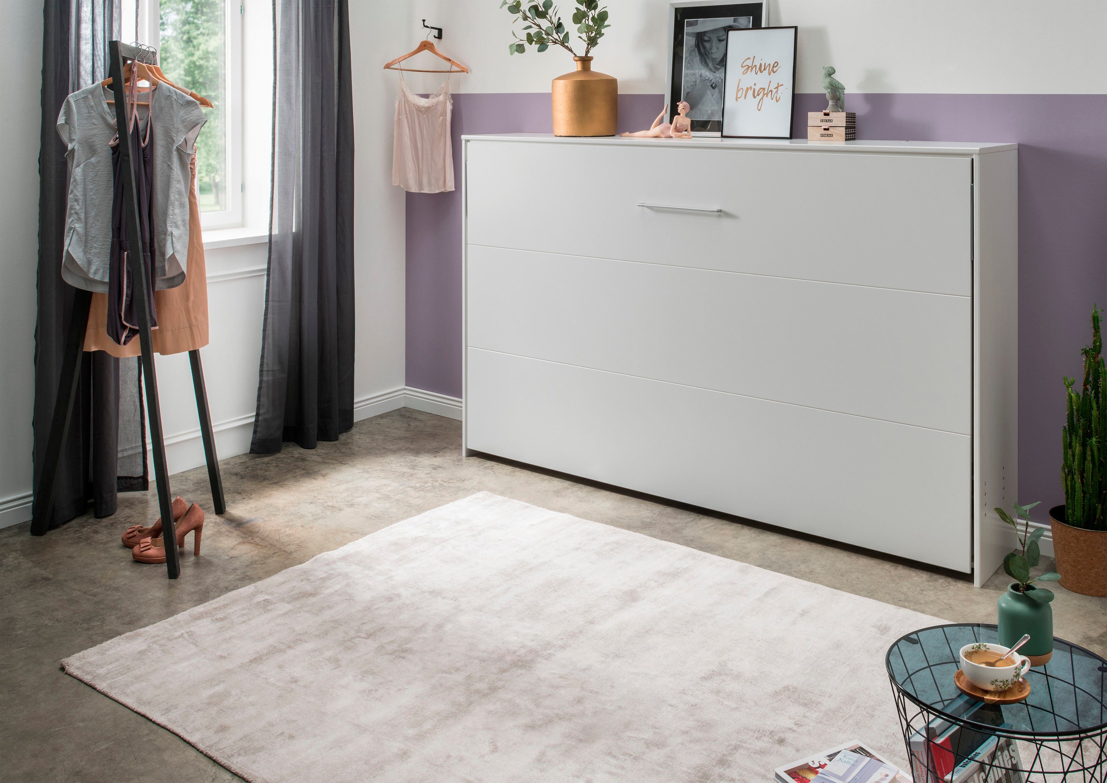 Wimex Verticaal opklapbed Juist kastklapbed logeerbed horizontaal opklapbaar, 3 ligplaatsen, met lattenbodem, made in germany