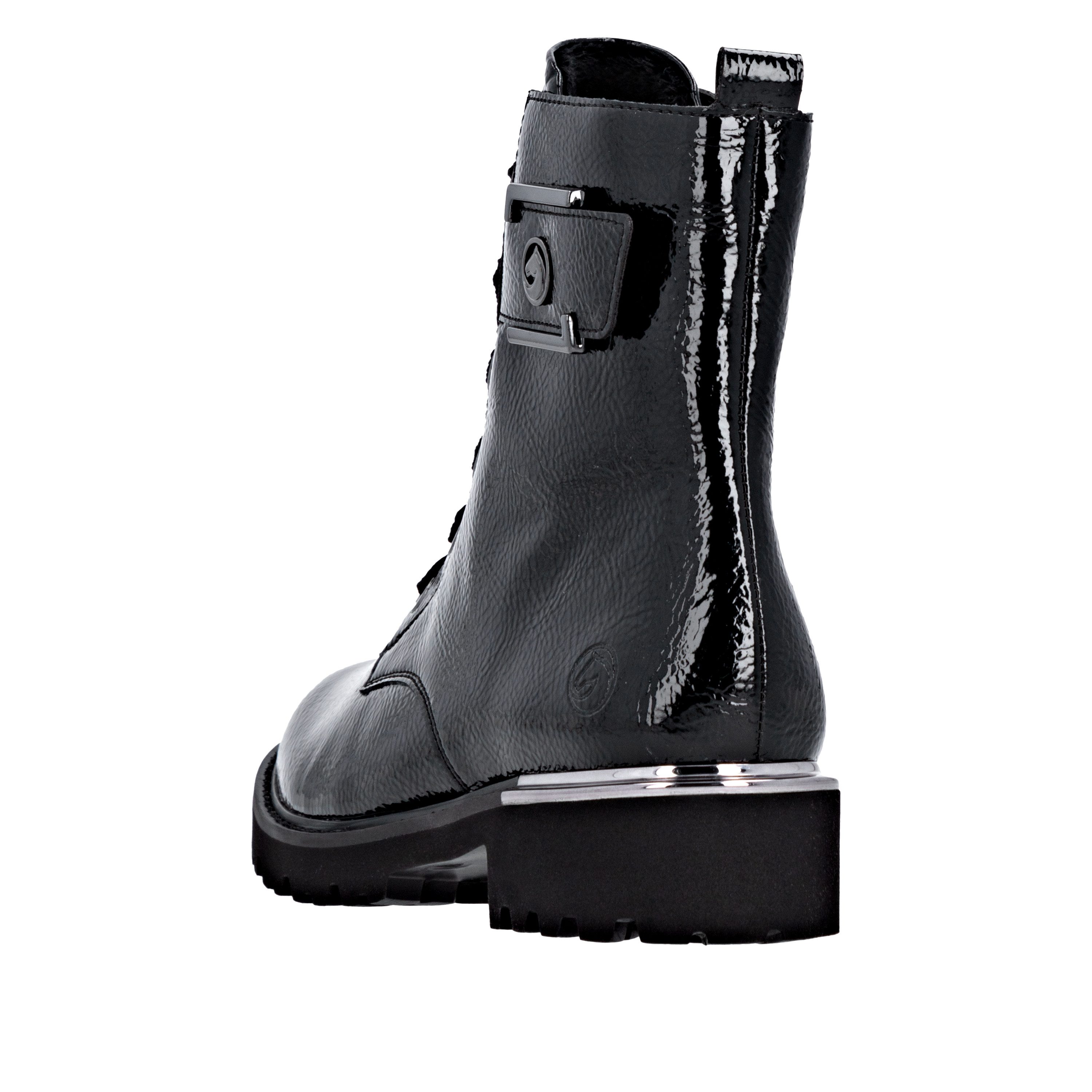 Remonte Veterlaarsjes , blokhak, veterschoenen in krokodillenlook, binnenrits