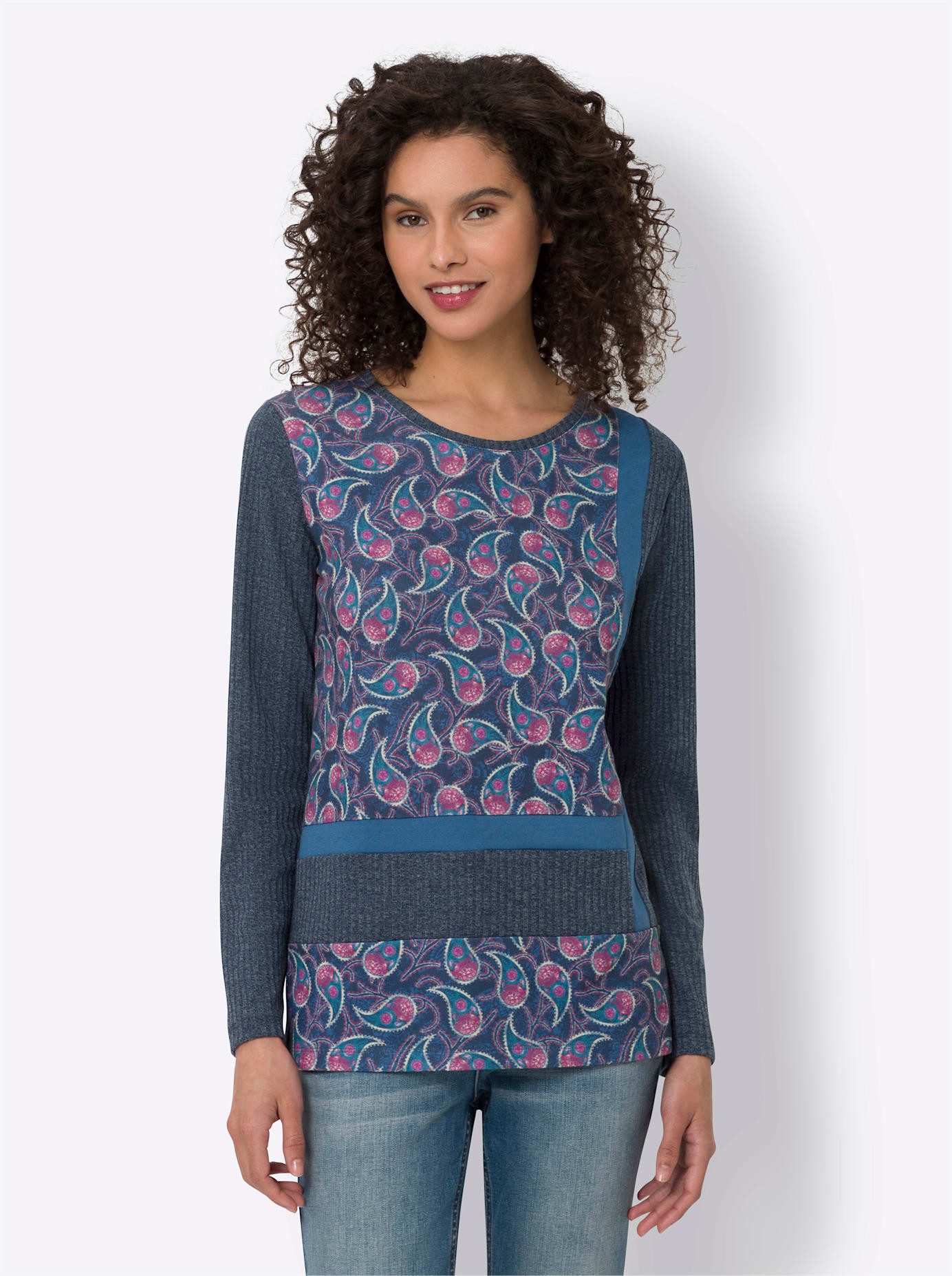 heine Shirt met lange mouwen Gedessineerd shirt (1-delig)