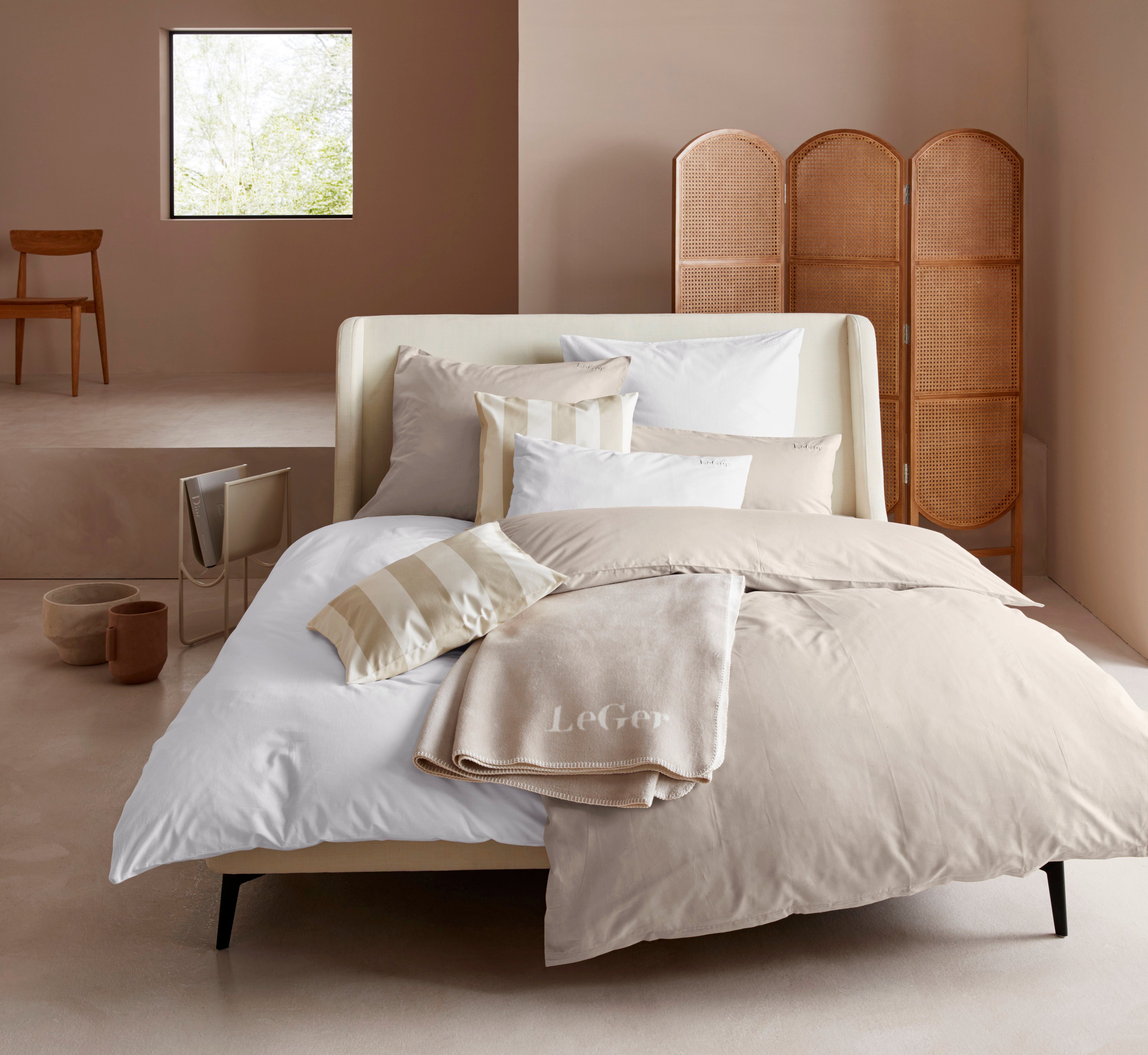 LeGer Home by Lena Gercke Beddengoed Anisa in maat 135x200, 155x220 cm of 200x200 Dekbedovertrek van katoen, unikleurige dekbedovertrek met