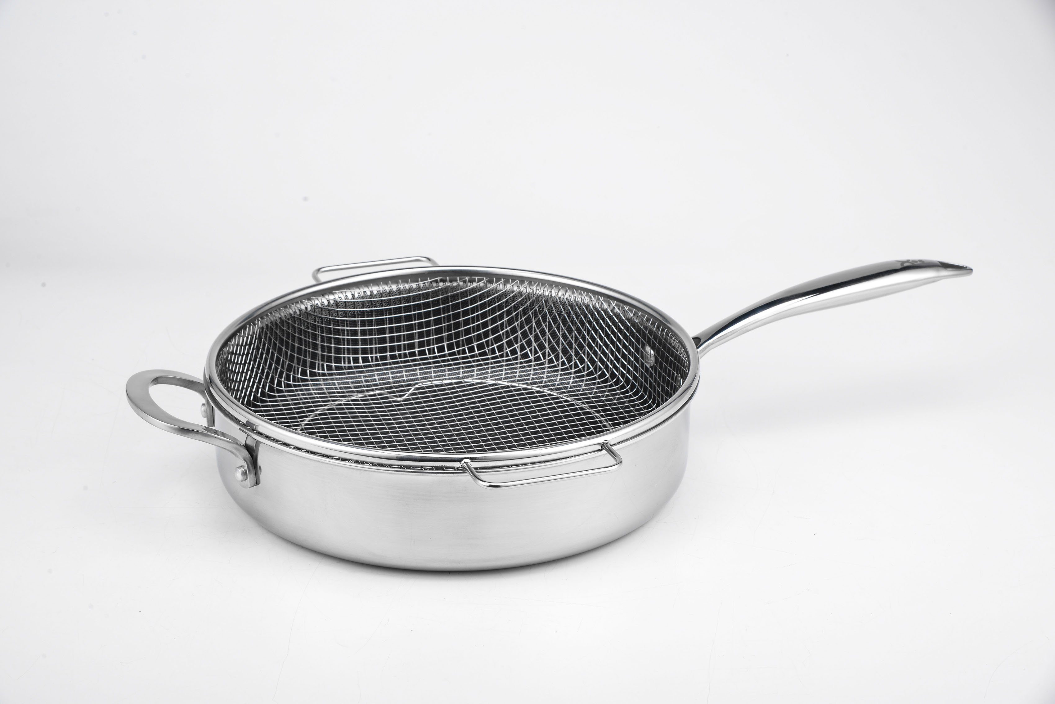 MediaShop Koekenpan Titan Pan Edelstalen matrix+diamantver. antikleef-coating, Ø28 cm, inductie (set, 4-delig)
