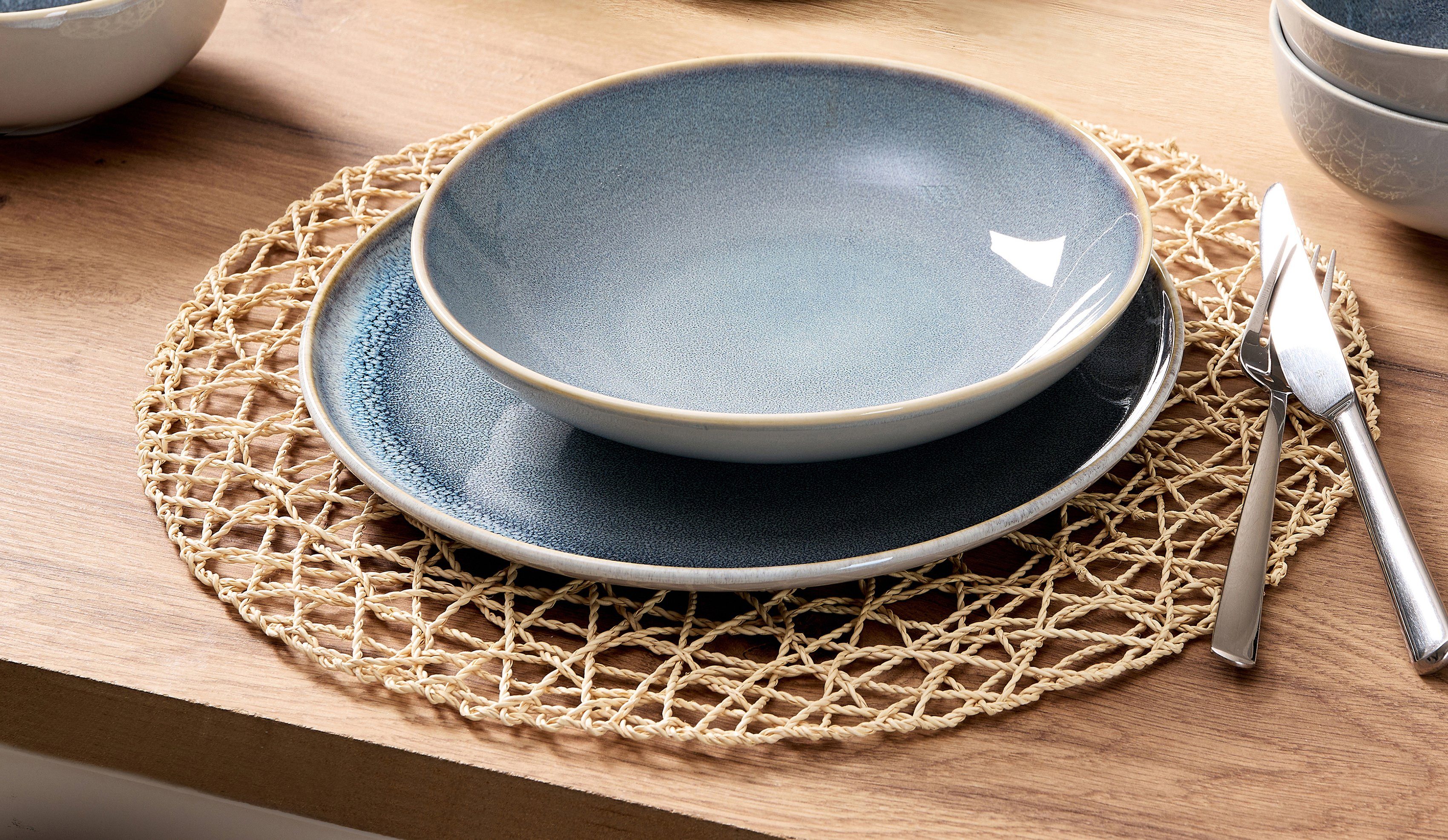 Ritzenhoff & Breker Eetservies Bordenset, Serviesset Skagen Ston Reactief glazuur, 8 delen, voor 4 personen (set, 8-delig)