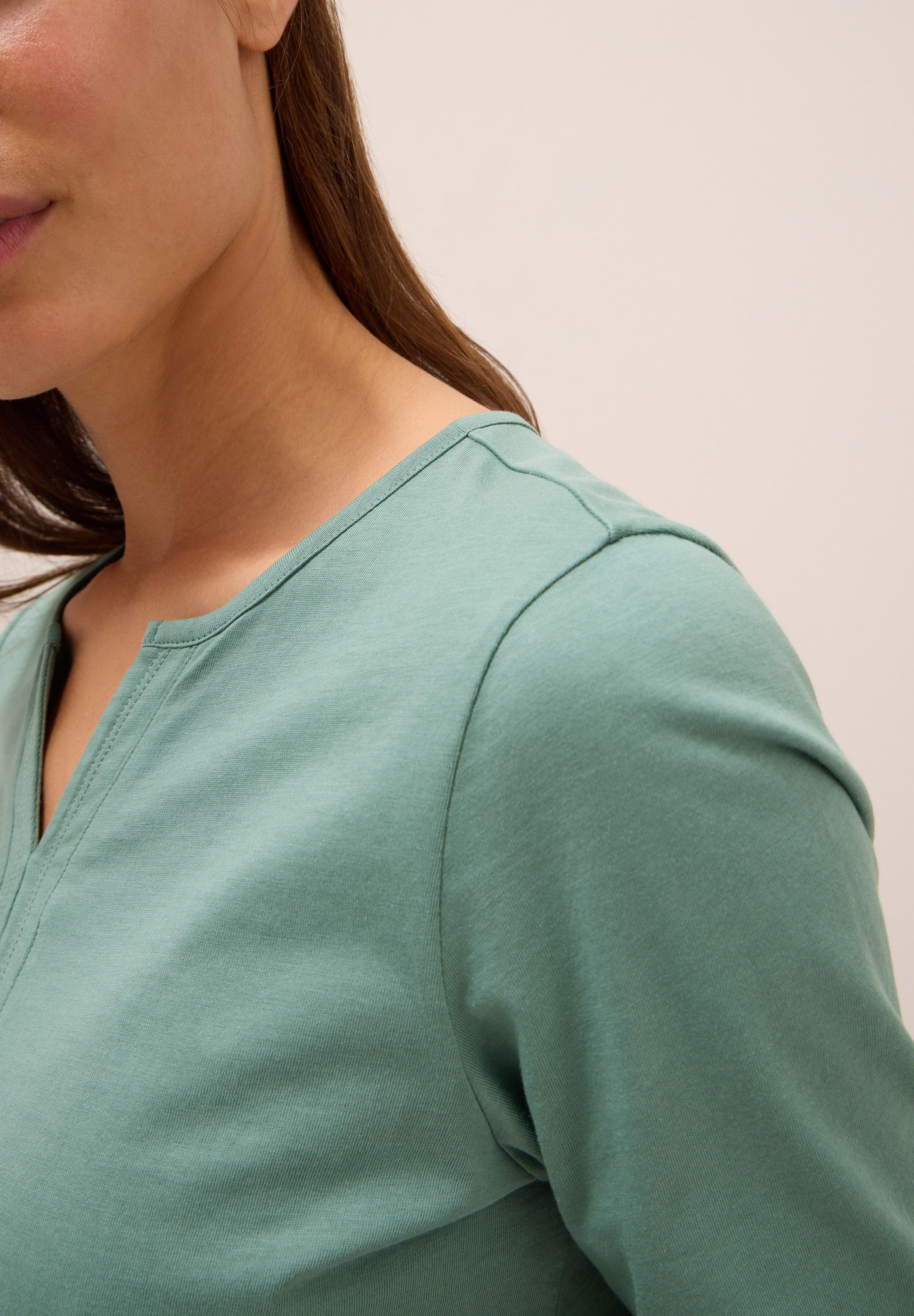 Cecil Tuniekshirt Split Neck, effen