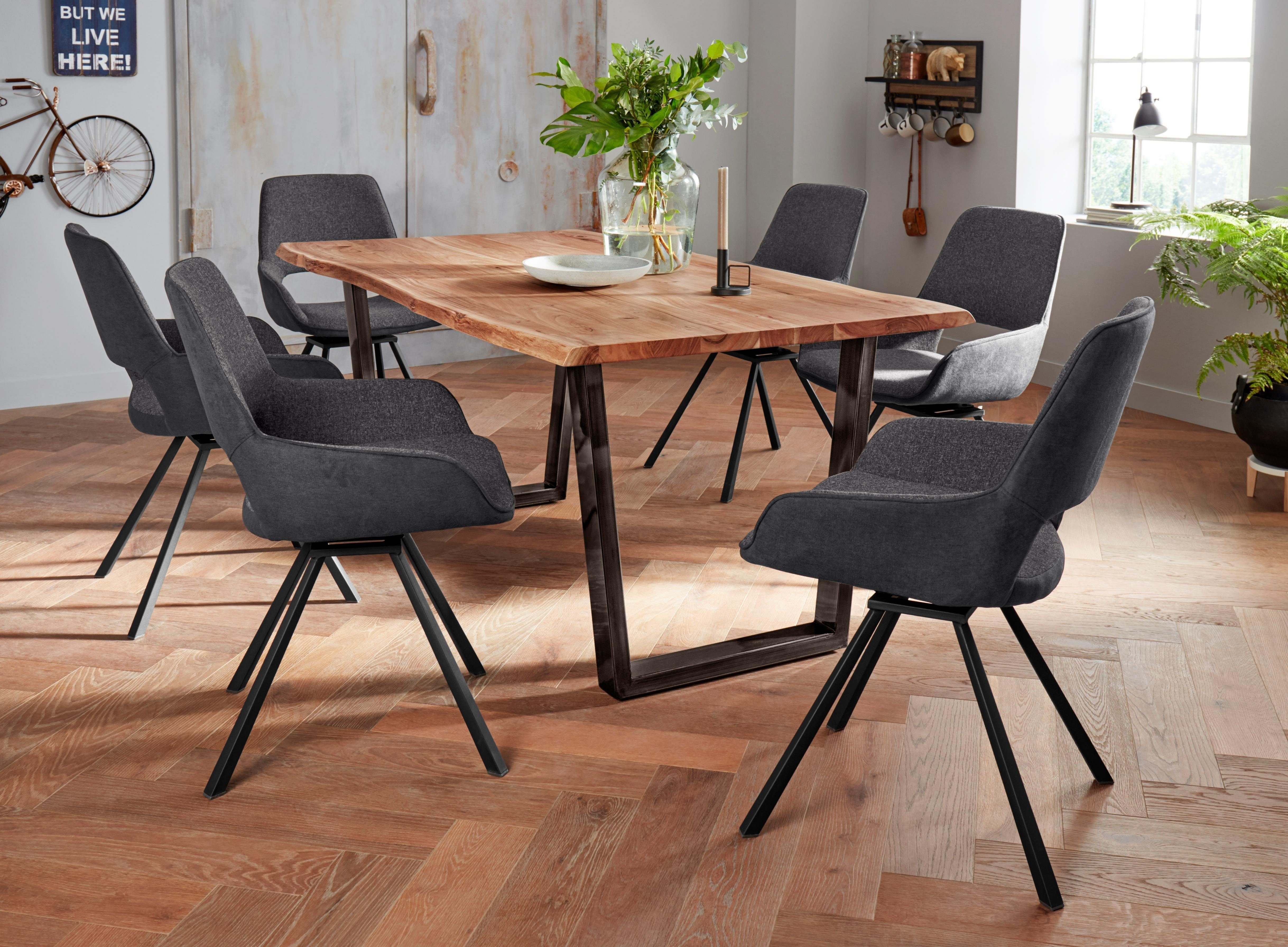 MCA living Eettafel CALABRIA Massief hout in boomstam-look