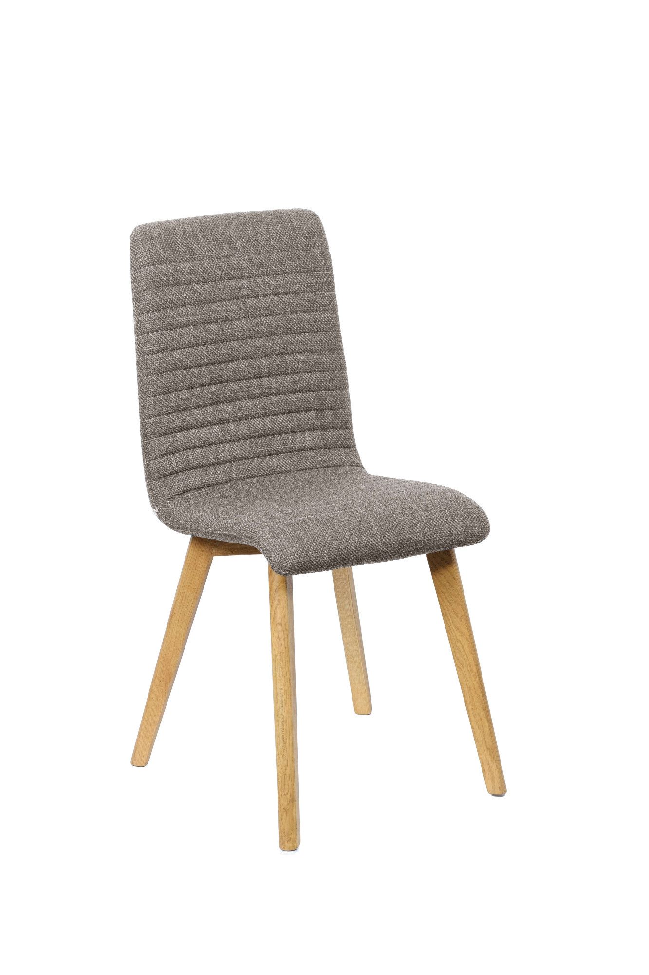 Home affaire Stoel met 4 poten Arosa eettafelstoel, gestoffeerde stoel, keukenstoel, eetstoel 2-delige set, poten van massief eiken of beuken, met gestikt stof (set, 2 stuks)