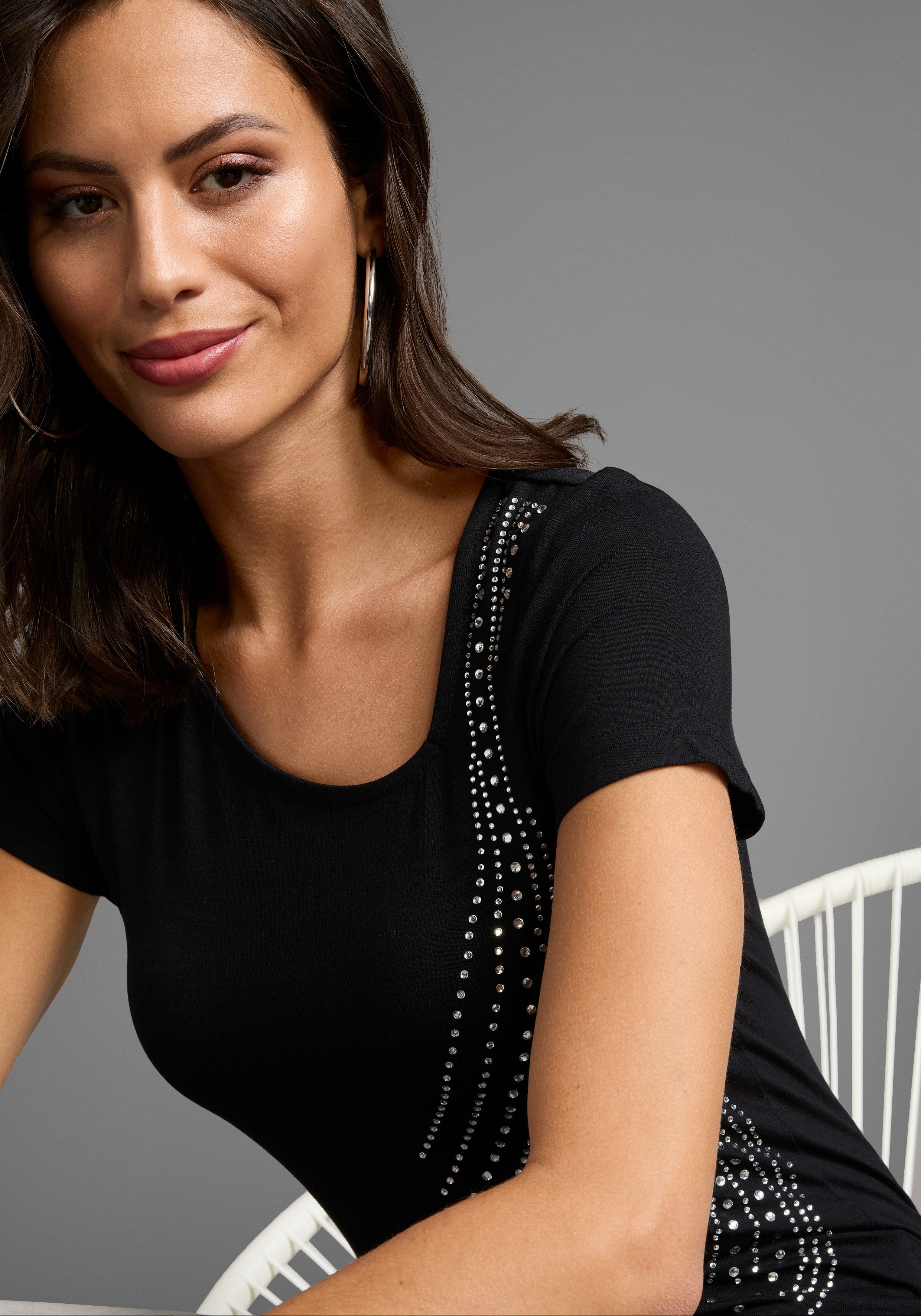 Laura Scott T-shirt met glinstersteentjes