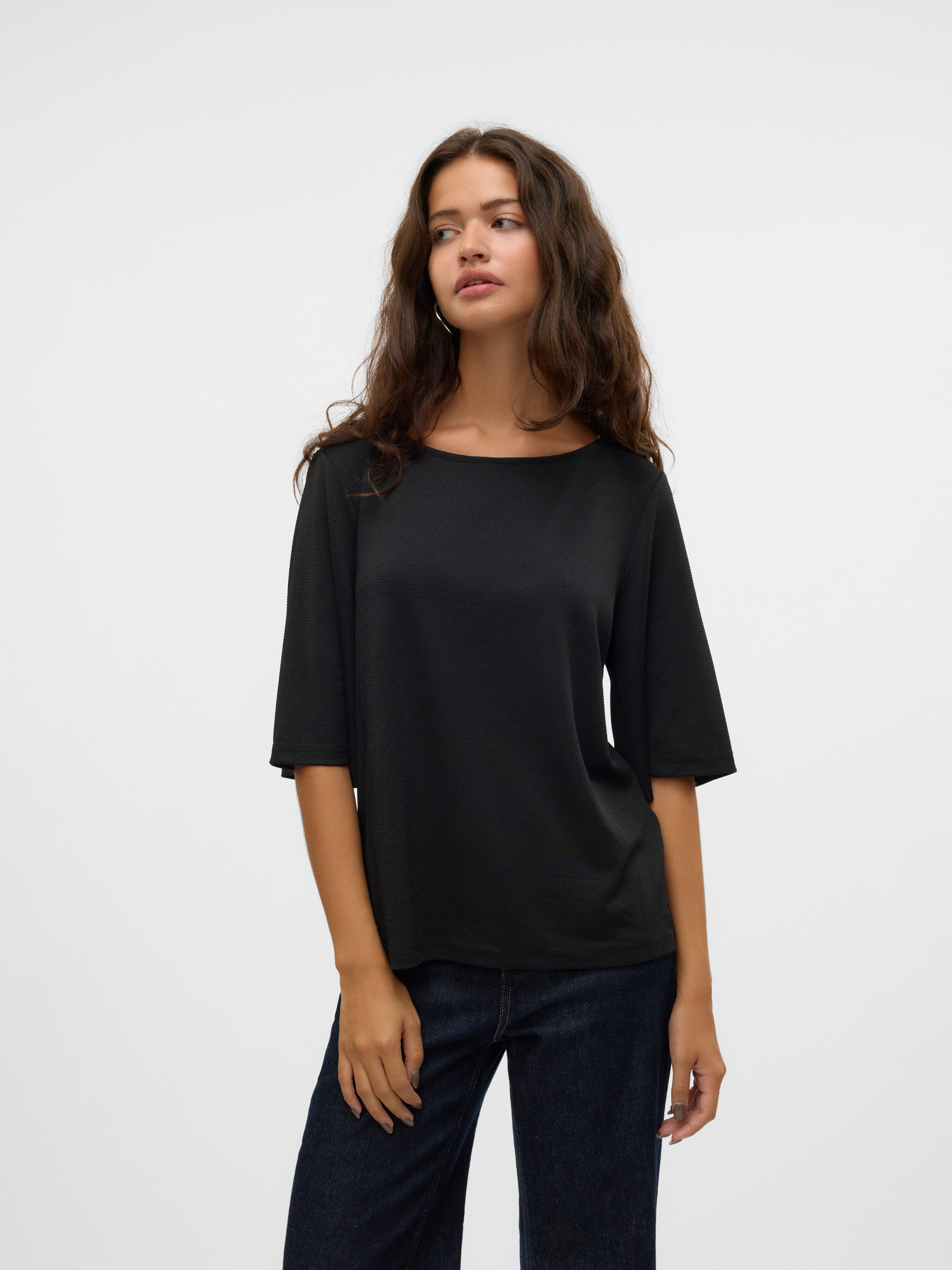 Vero Moda Shirt met ronde hals VMKANVA 2 4 GLITTER TOP JRS