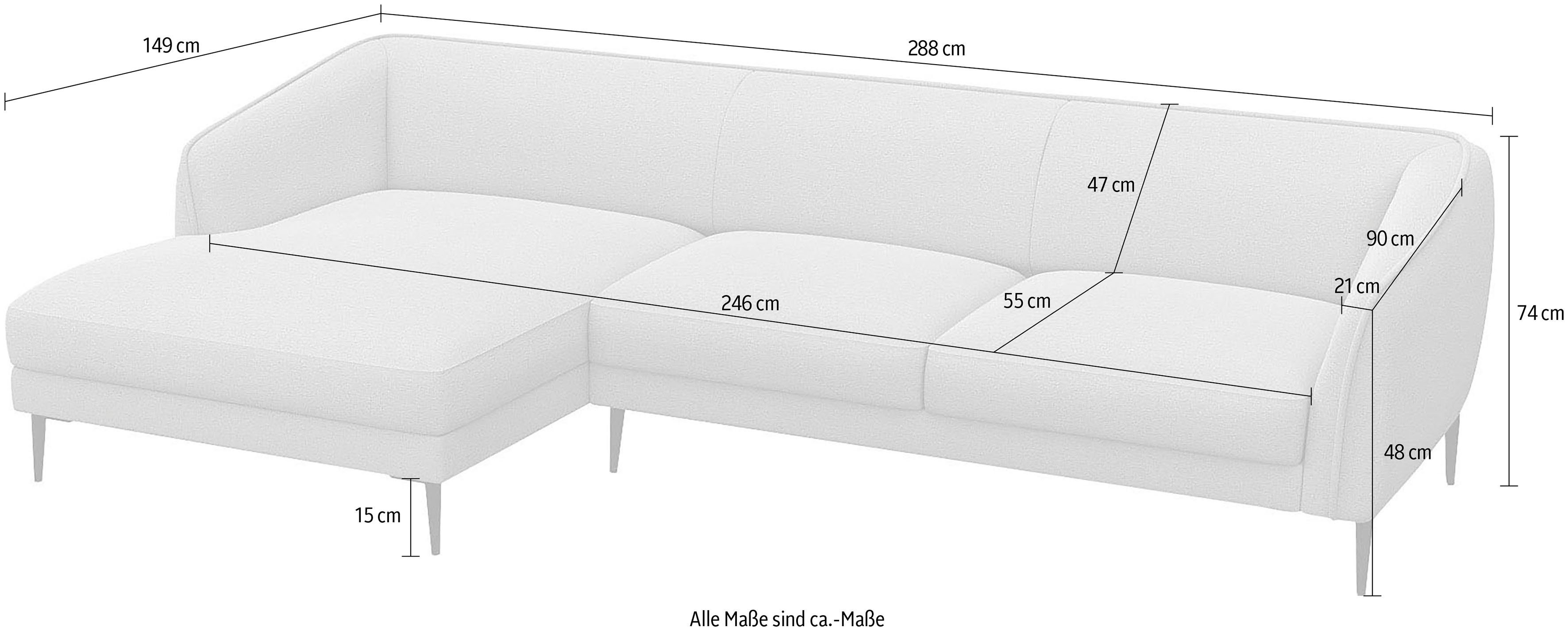 FLEXLUX Hoekbank Belle designbank, L-vorm, BxD 288x149 cm Scandinavisch design, in een sublieme verwerking