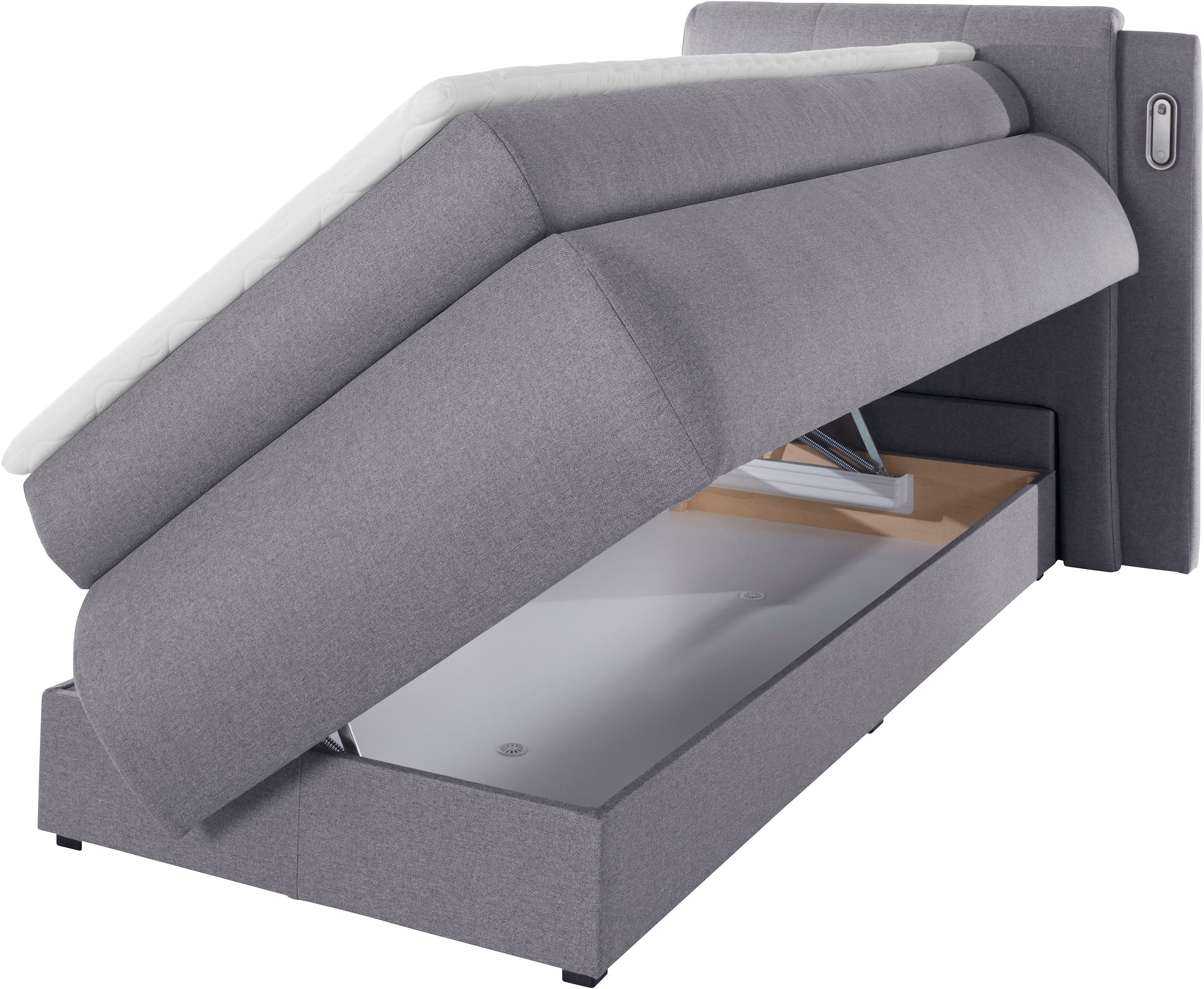 COLLECTION AB Boxspring Borna inclusief bedkist, ledverlichting en topmatras