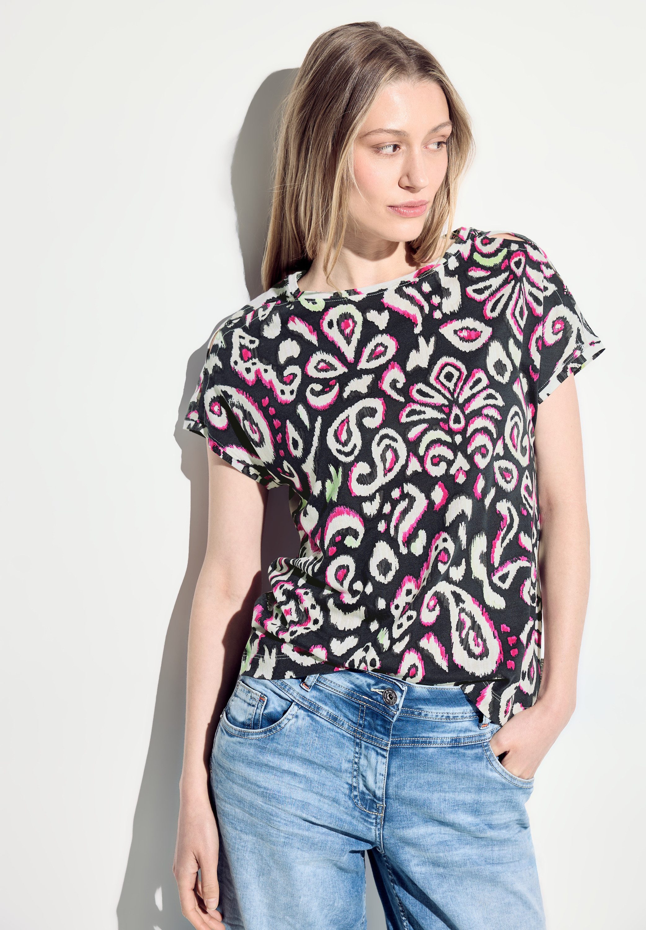 Cecil Shirt met ronde hals met print all-over