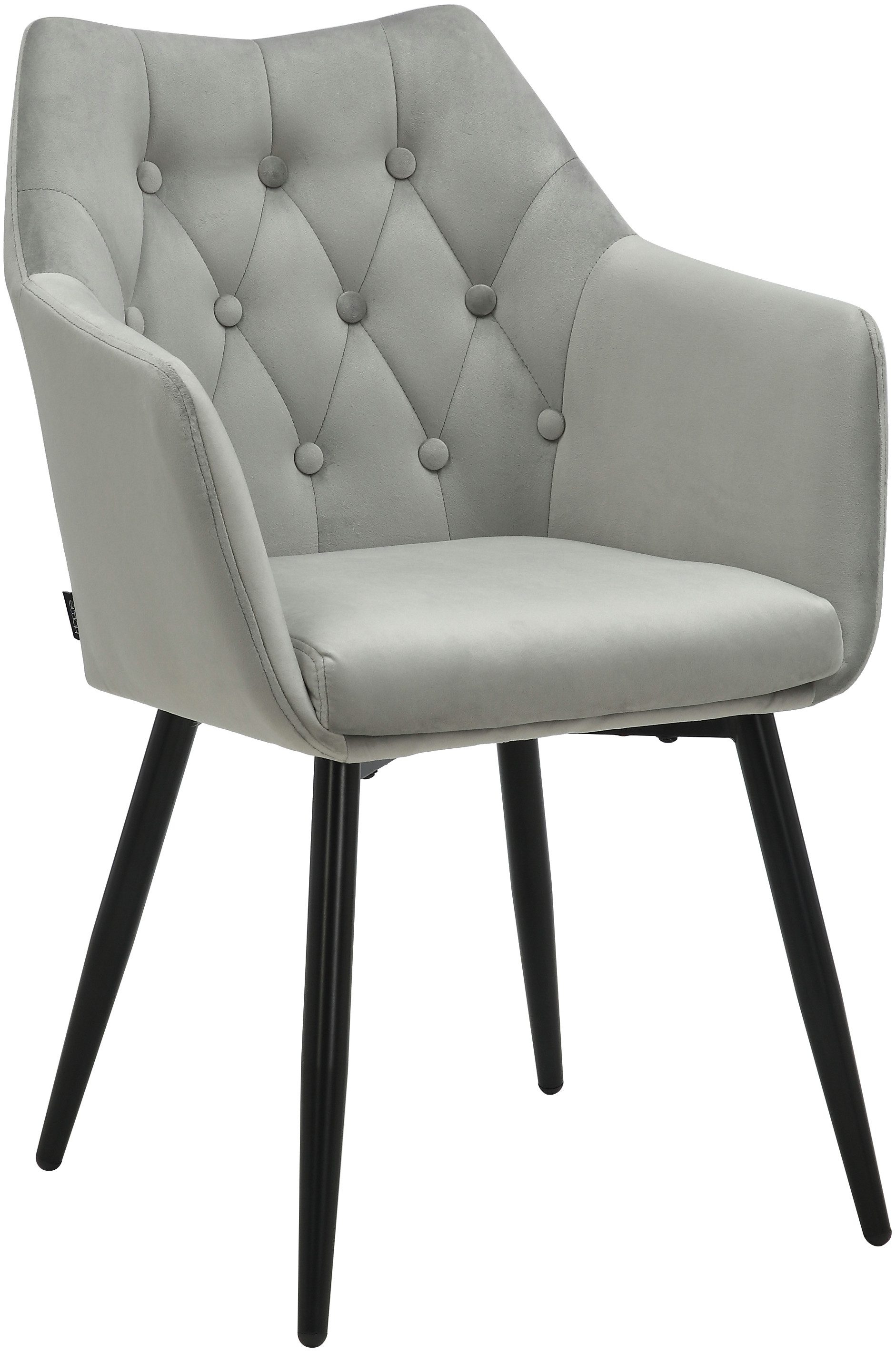 Home affaire Eetkamerstoel Alton schaalstoel, TOPSELLER! met zachte velours, armstoel met aantrekkelijke knoopverwerking (set, 2 stuks)