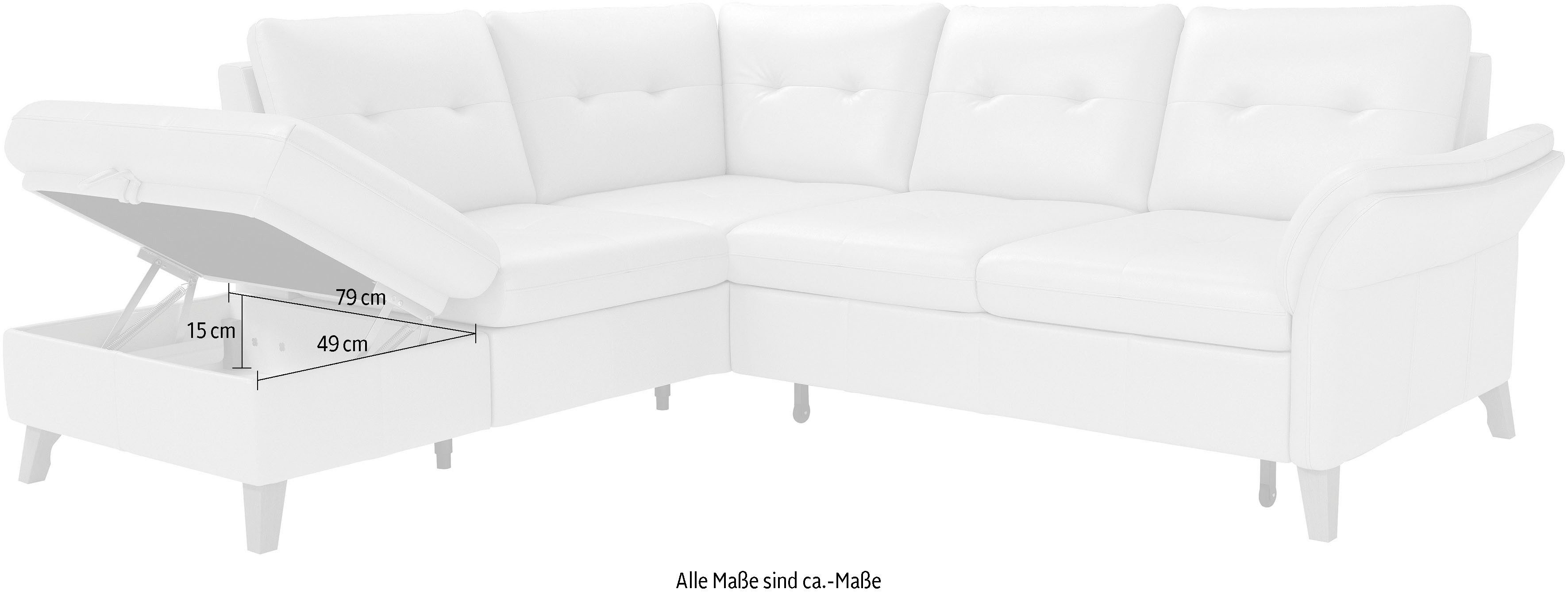 sit&more Hoekbank Göteborg inclusief zitdiepteverstelling, optioneel met bedfunctie & bedlade