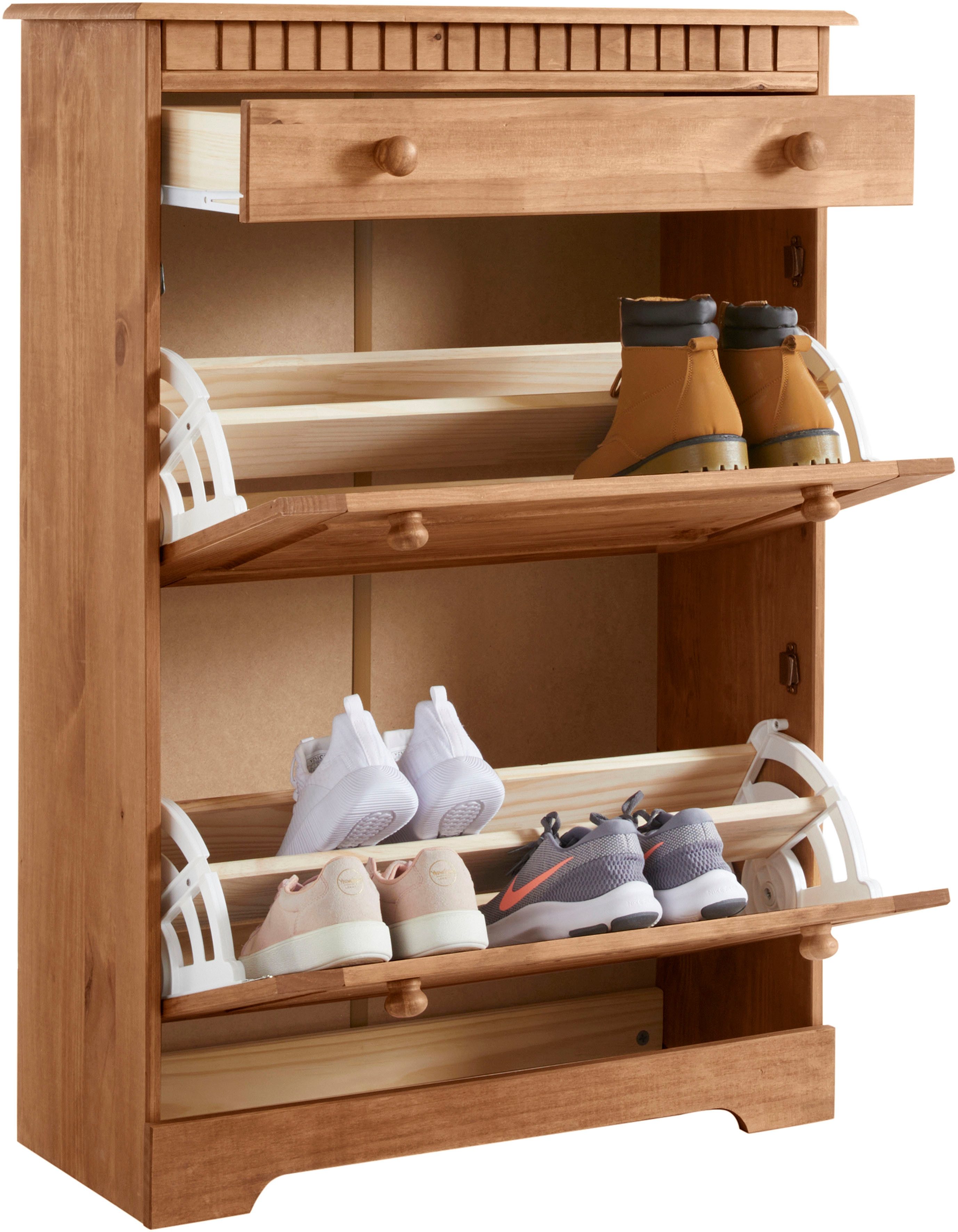Home affaire Schoenenkast Lisa met 1 lade en 2 kleppen, hoogte 105 cm, breedte 75 cm
