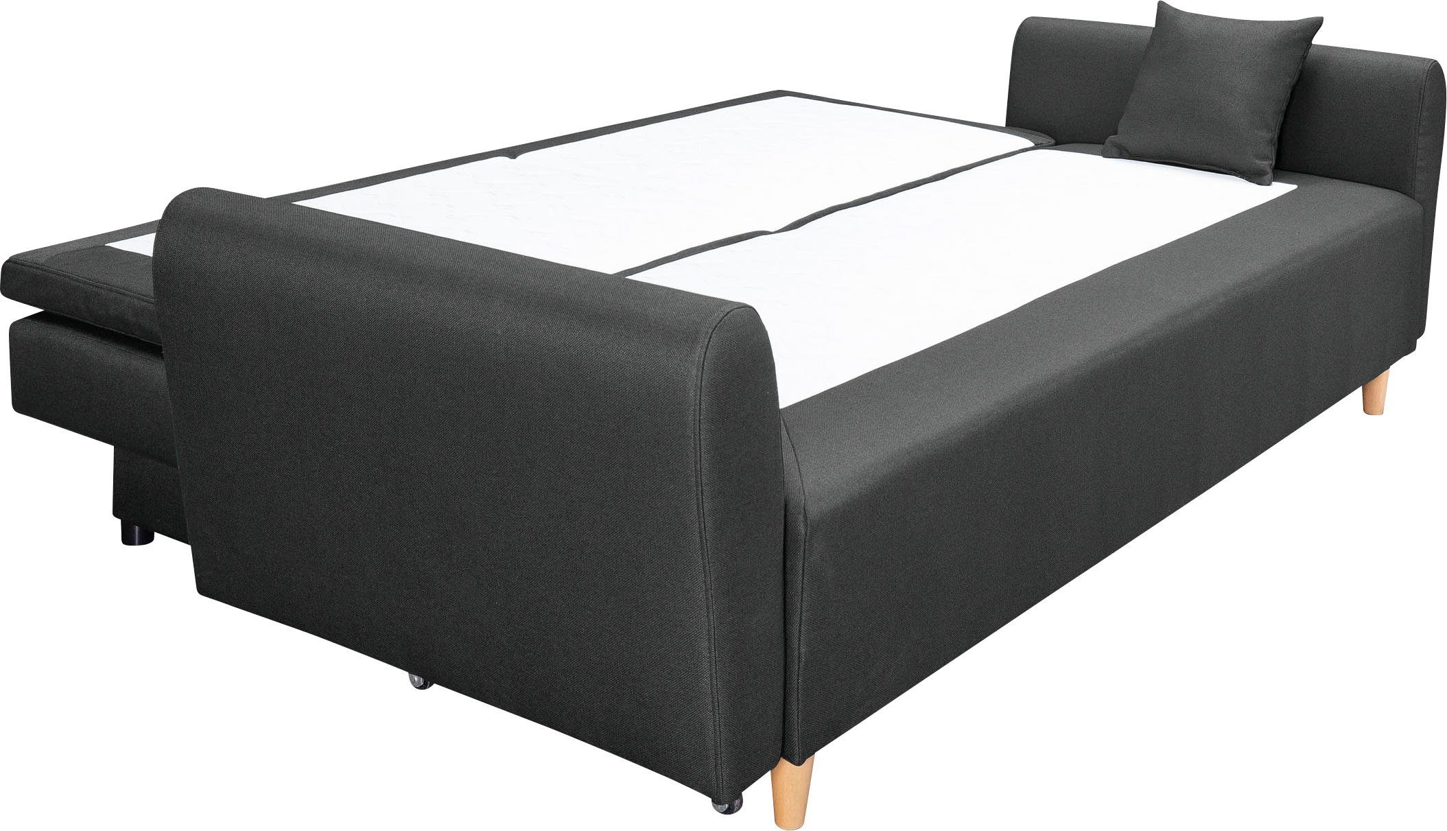 INOSIGN Slaapbank Anika met boxspringopbouw, slaapfunctie & bedkist, bank met bedfunctie