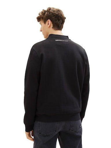 Tom Tailor Denim Sweatvest met gedrukt logo op de achterkant