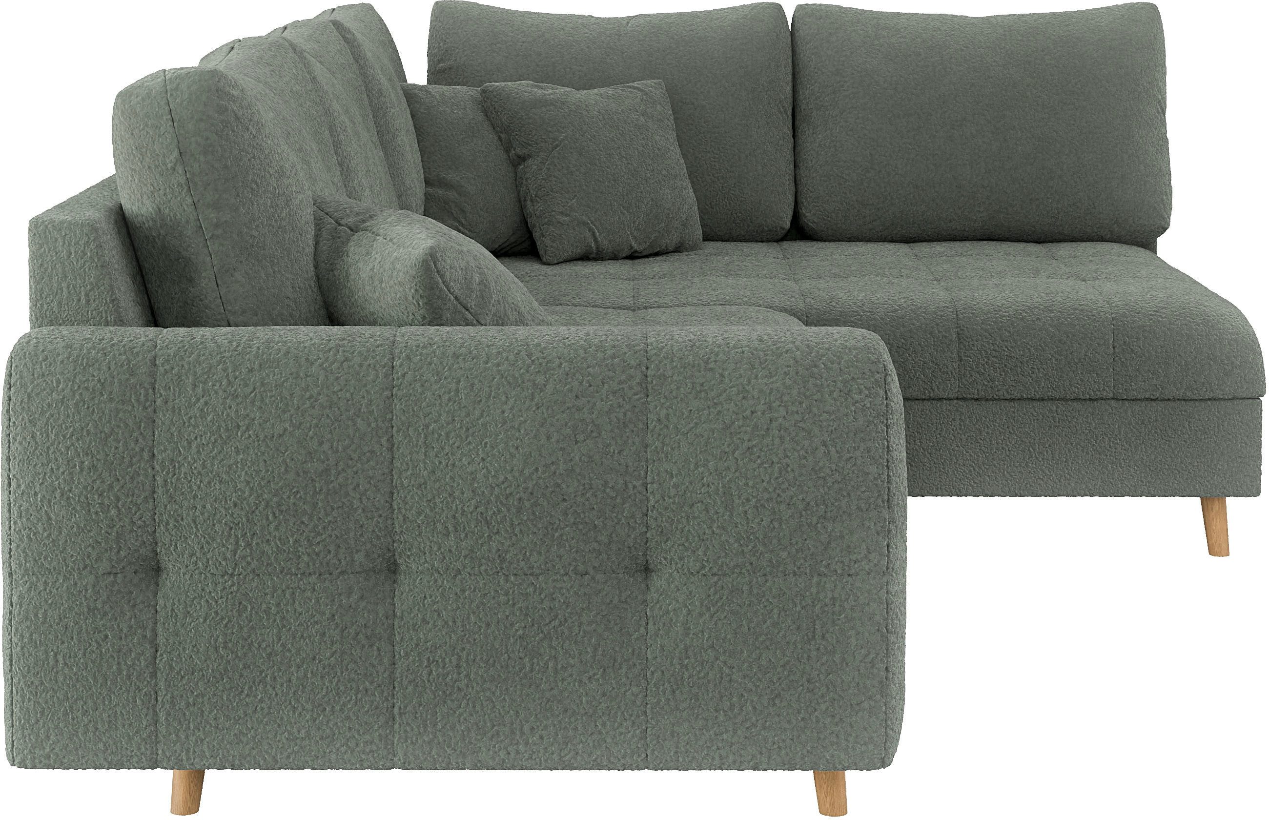 Home affaire Hoekbank CHARRE L-vorm met ottomane, afmetingen B/D/H: 231/161/81 cm fijne stiksels, losse rug- en sierkussens, ook in cord en bouclé