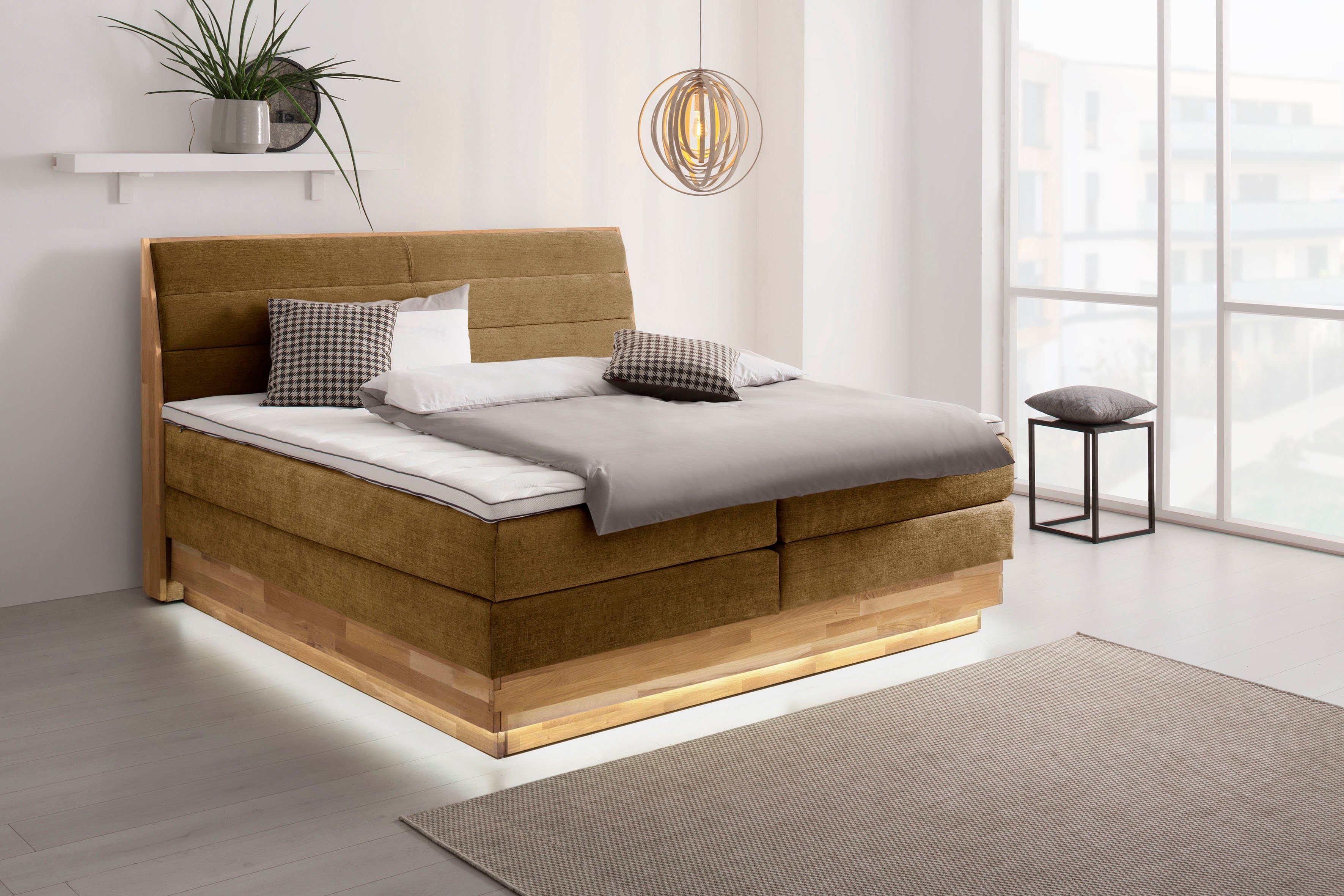 OTTO products Boxspring Ledverlichting, met gecertificeerde, gerecyclede overtrekstoffen