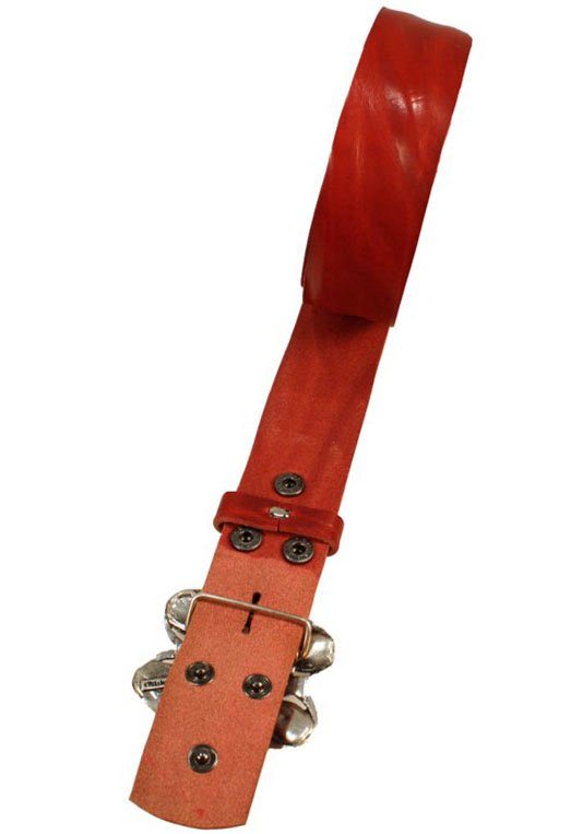RETTUNGSRING by showroom 019° Leren riem met verwisselbare sluiting "nostalgie parel rood"