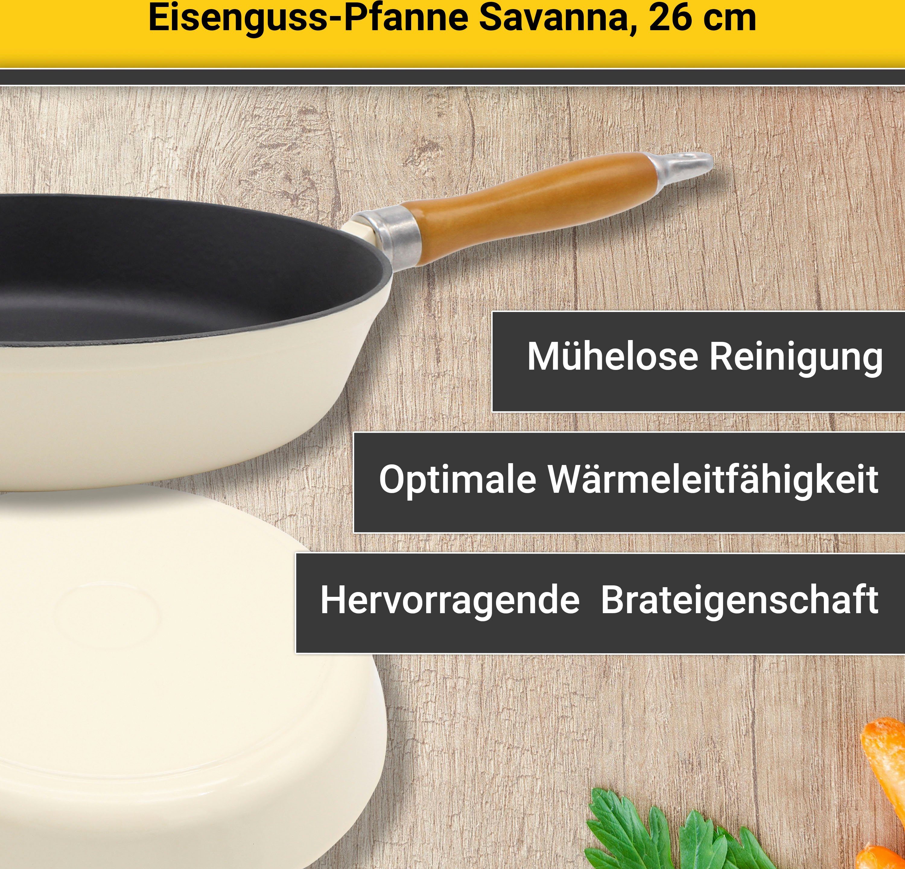 Krüger Koekenpan Einsenguss pan SAVANNA voor inductiekookvelden geschikt (1-delig)