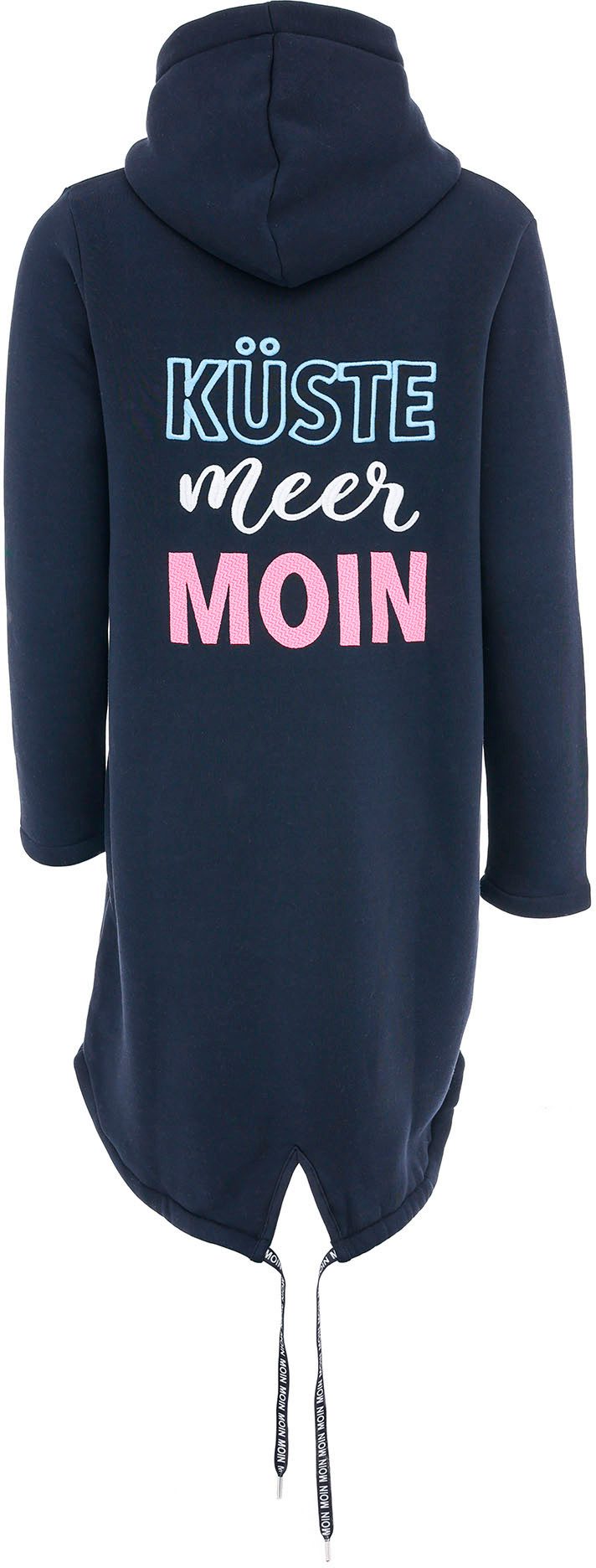Zwillingsherz Jersey jas Met capuchon, zakken, voor- en achterprint kust zee moin