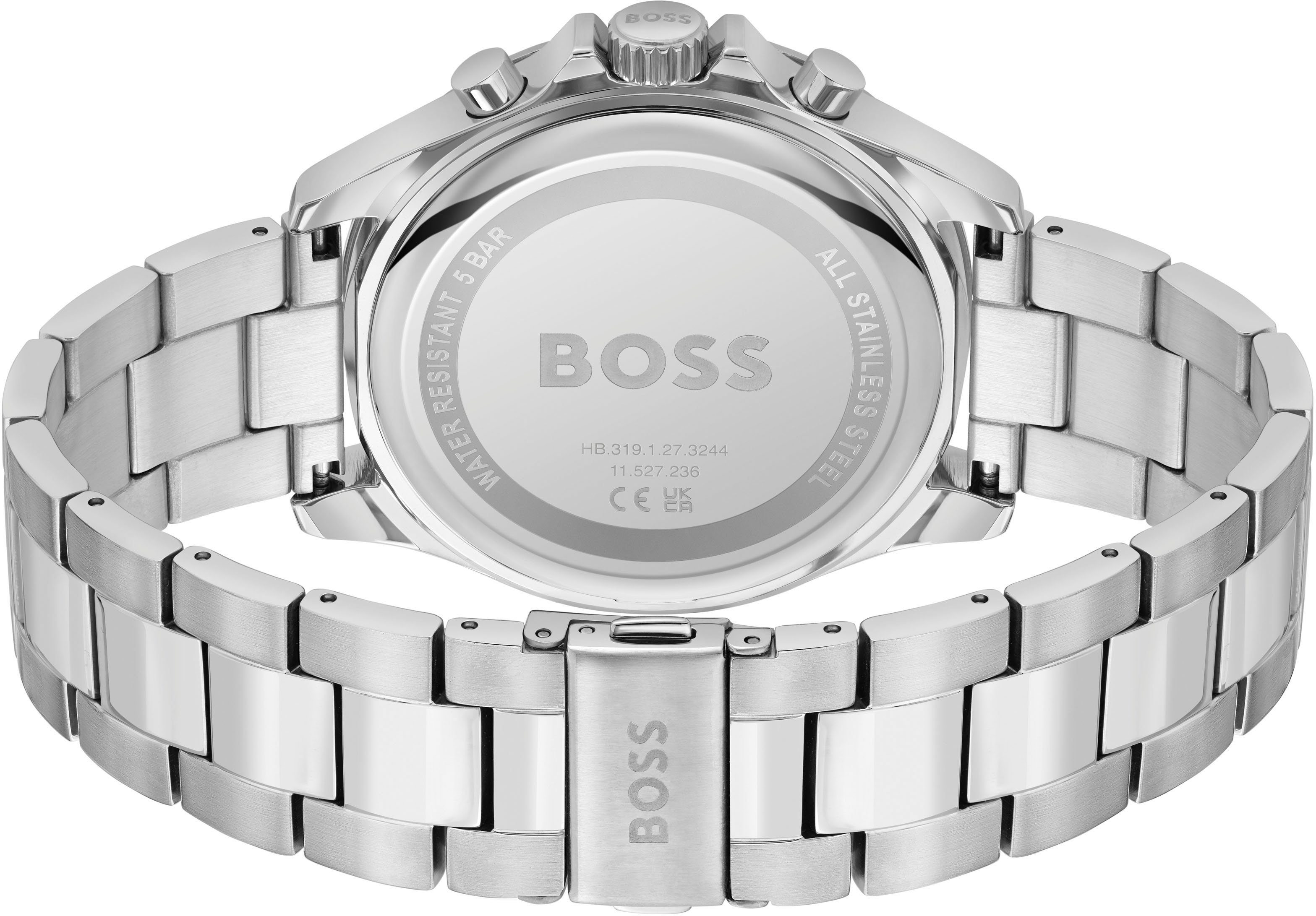 Boss Chronograaf TROPER Quartzhorloge, herenhorloge, horloge, stopwatchfunctie, roestvrijstalen band