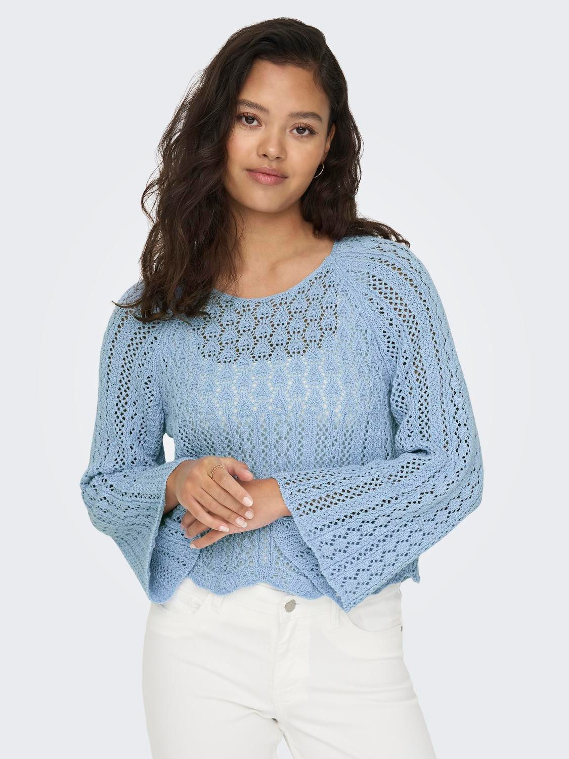 Only Trui met ronde hals ONLNOLA LIFE 3/4 PULLOVER KNT NOOS