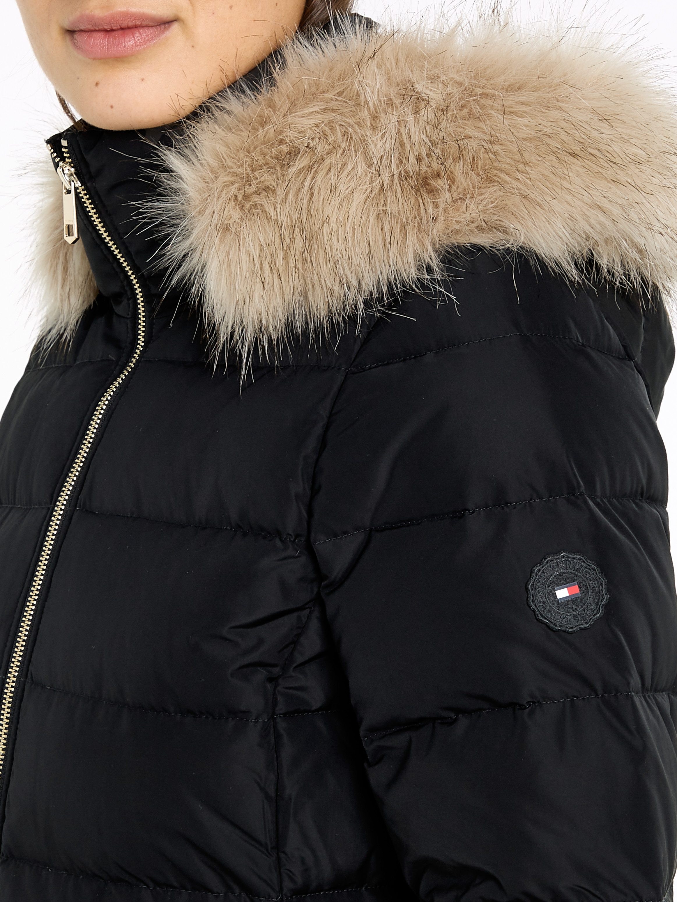 Tommy Hilfiger Gewatteerde jas HERITAGE DOWN TYRA COAT WITH FUR