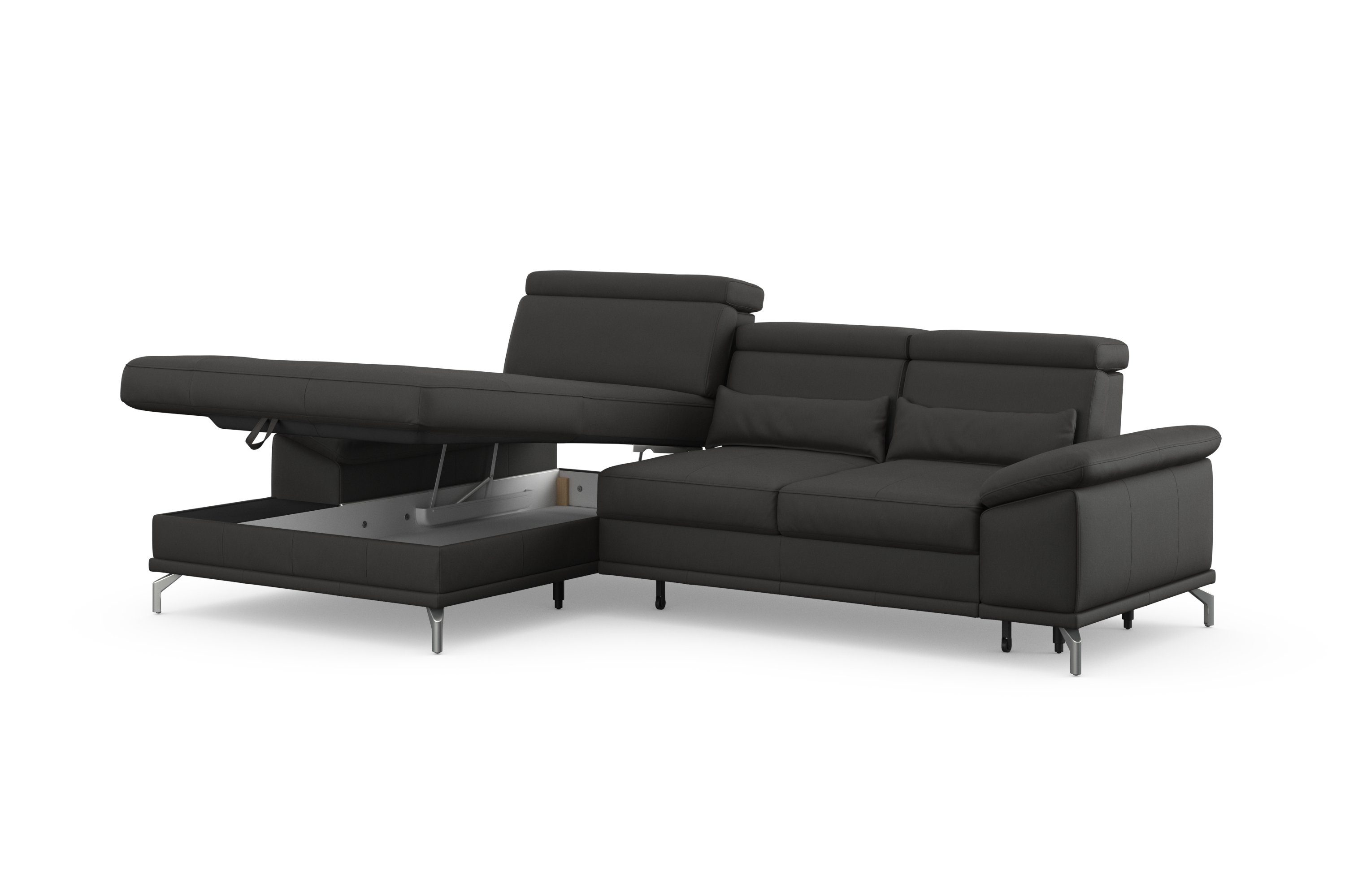 sit&more Hoekbank Cabrio L-vorm, met zitdiepteverstelling, arm- en hoofdsteunverstelling