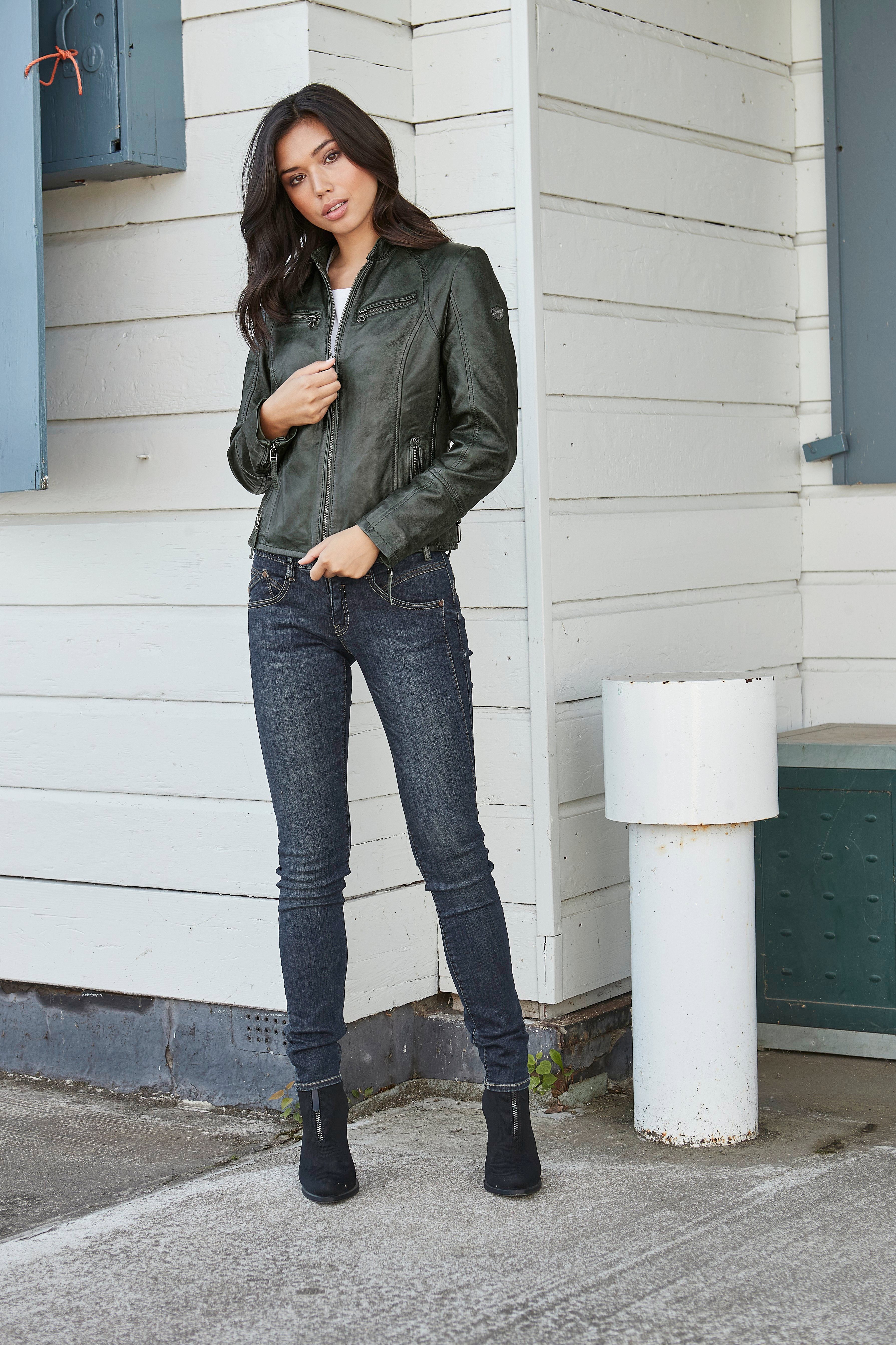 Mauritius Leren jack NOLA Two-in-one stijl - met een afneembare jerseycapuchon