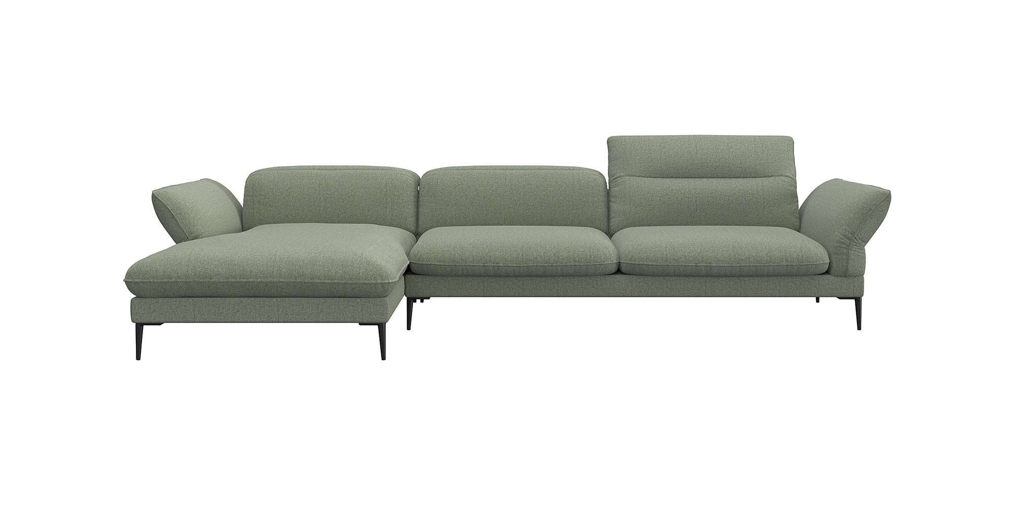 FLEXLUX Hoekbank Salino, functionele bank met recamiere, relaxbank, hoekbank Bank met arm- en hoofdeinde verstellingen, koudschuim & staalgolven