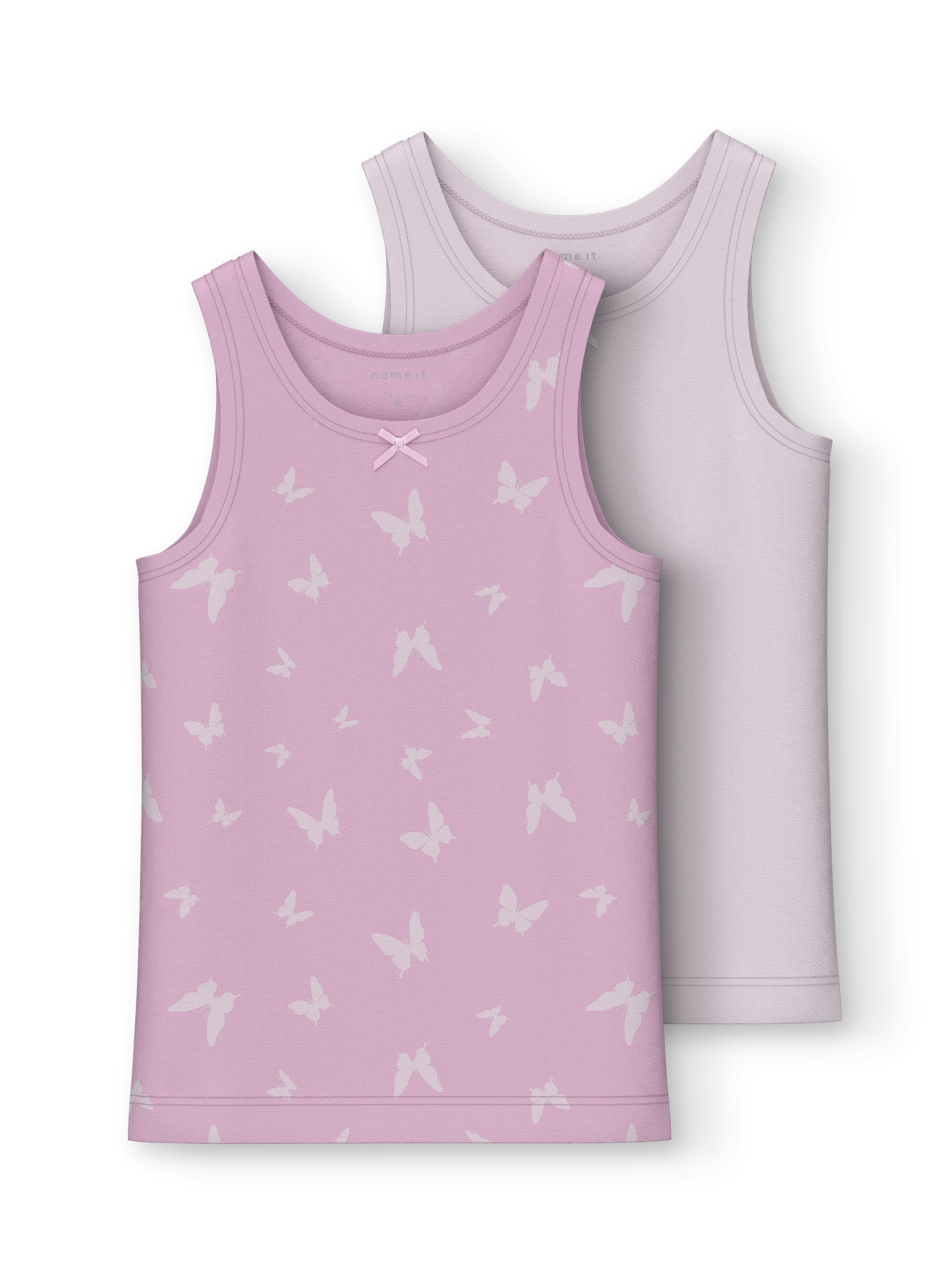 Name It Hemd NMFTANK TOP 2P PINK BUTTERFLY NOOS (set, 2 stuks)