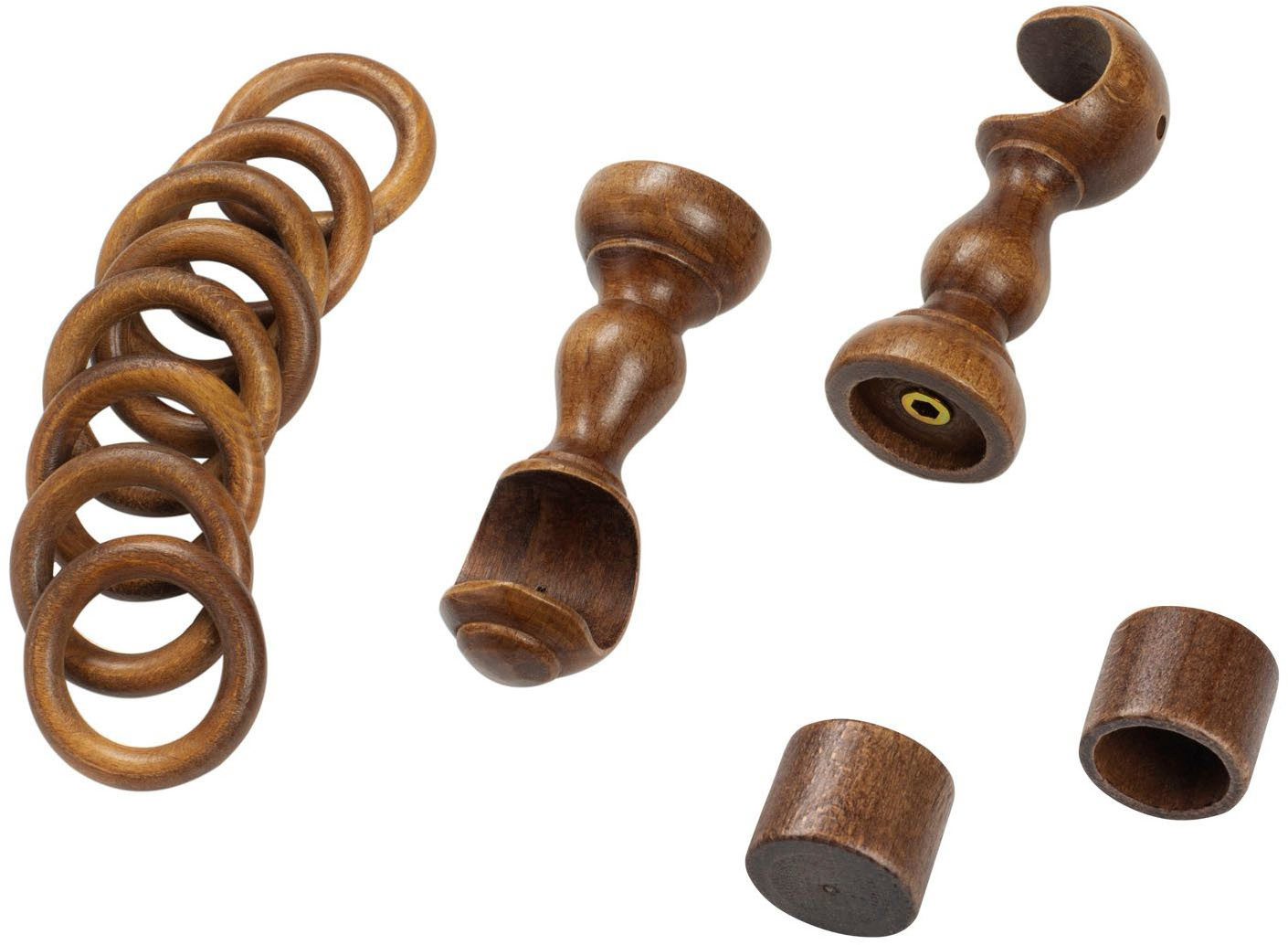 SN DECO GROUP Gordijnroede Cafiro 28 mm, hout, verschillende lengtes en kleuren, compleet set