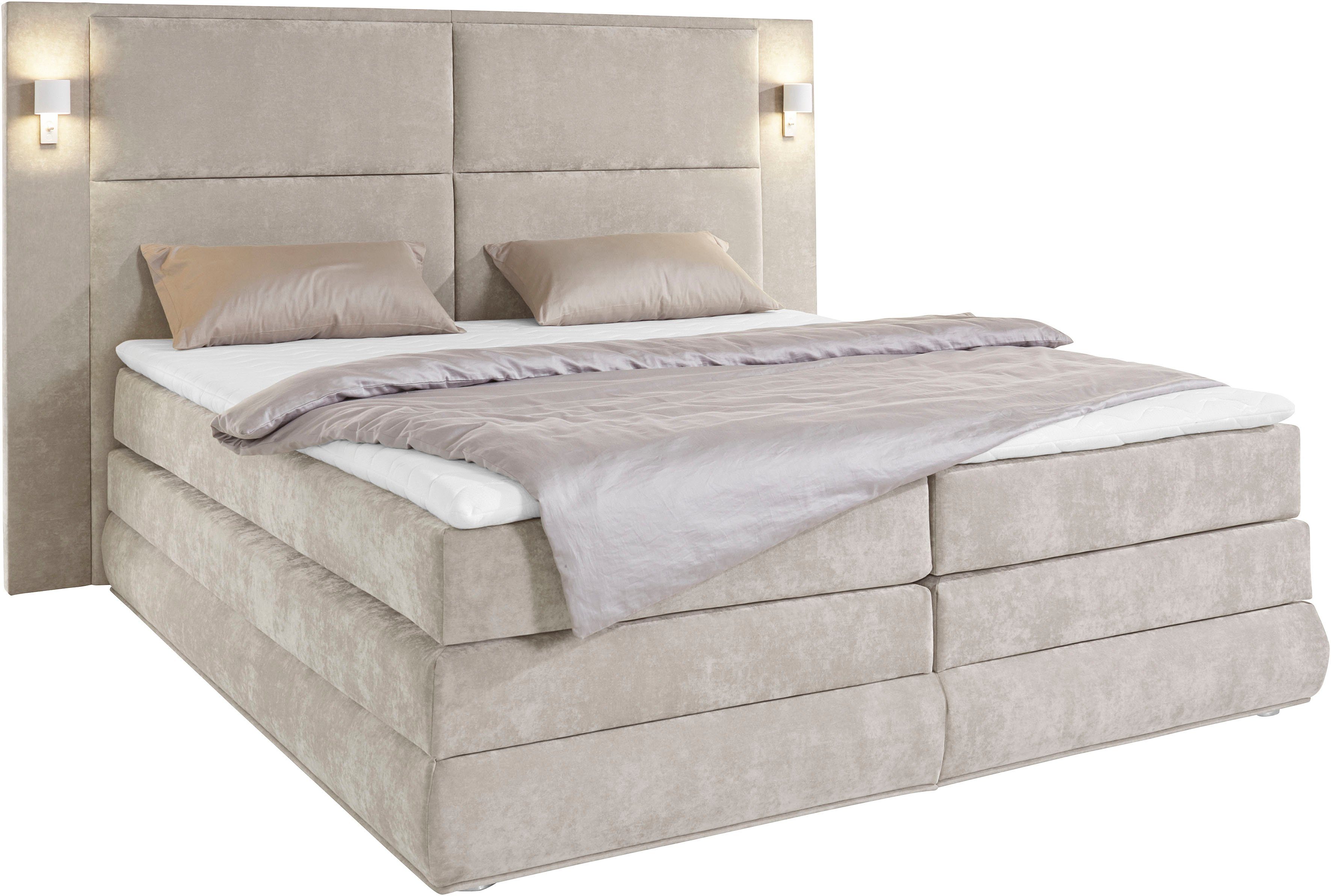 COLLECTION AB Boxspring Copenhagen inclusief bedkist, topmatras, naar keuze met ledverlichting