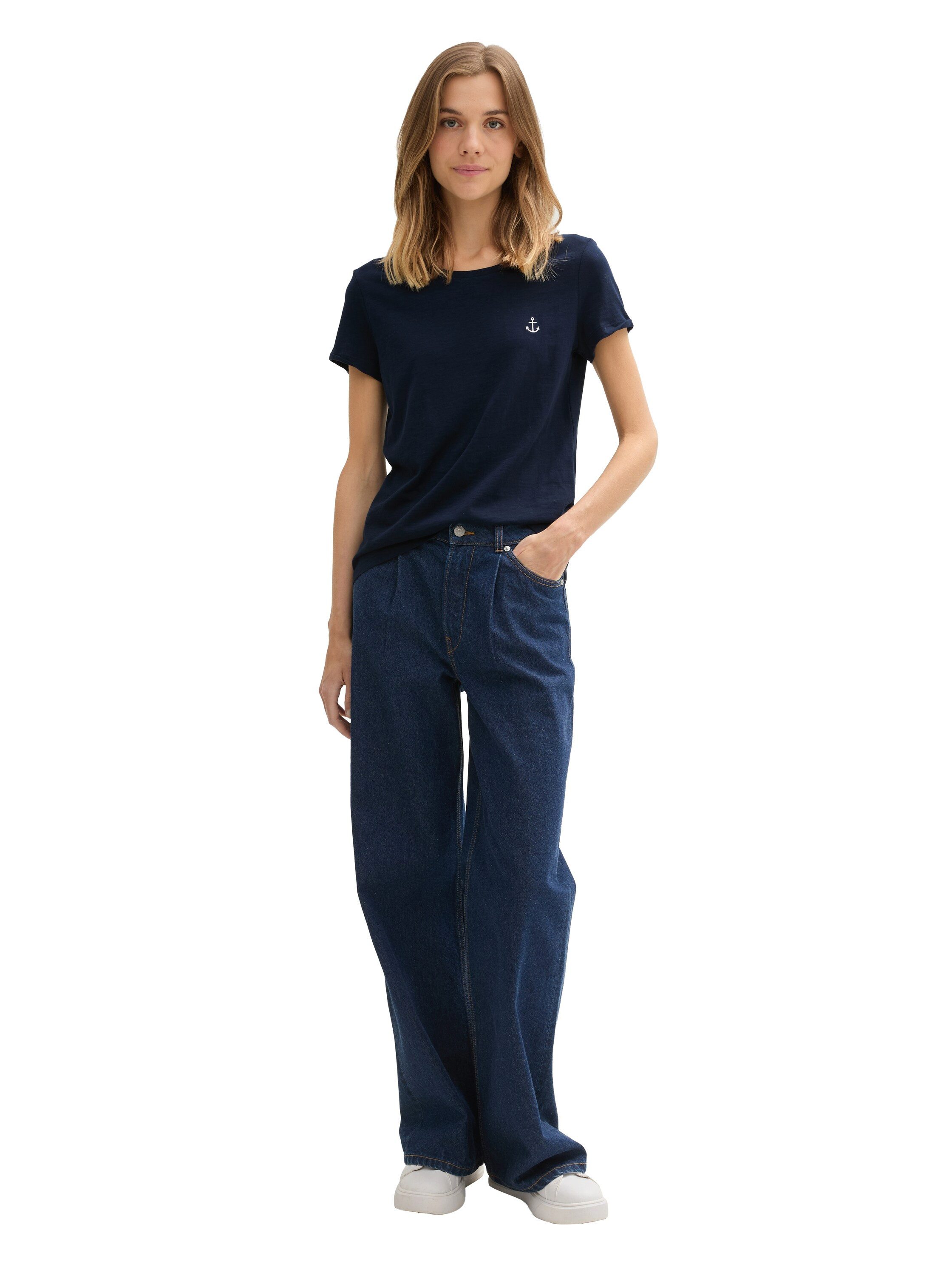 Tom Tailor Denim Shirt met print in duo-pack met anker-motief (set, 2-delig)