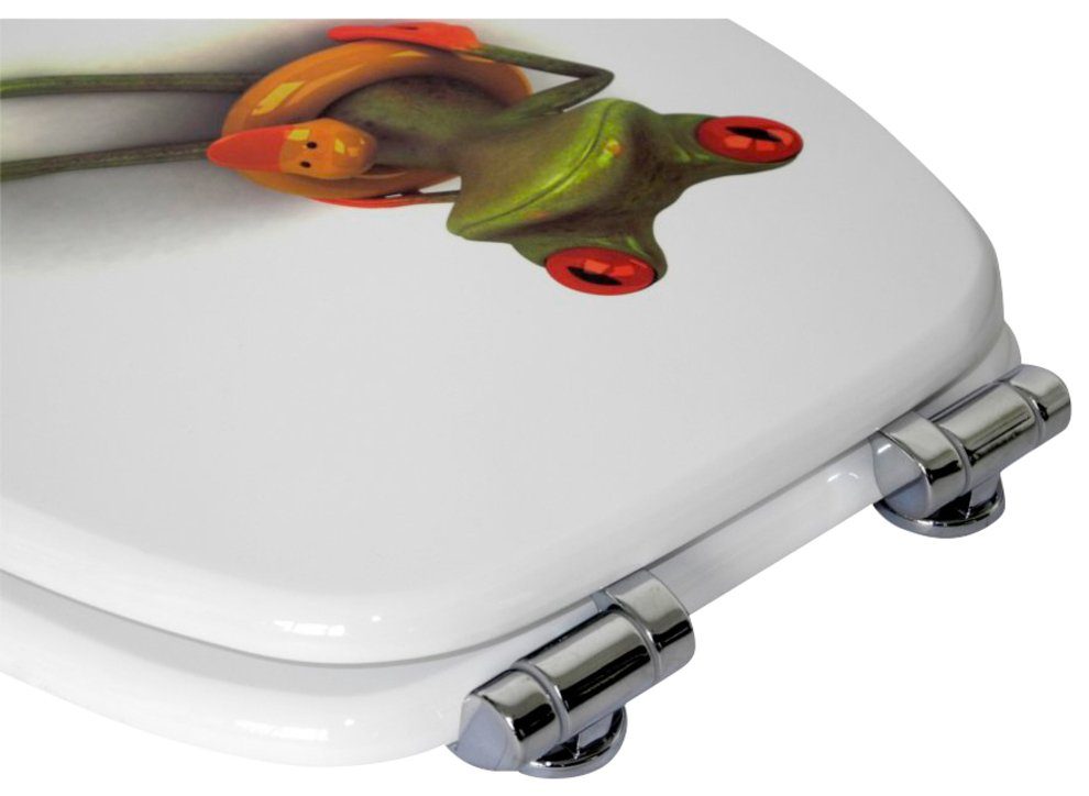 Sanilo Set badkameraccessoires Froggy bestaand uit toiletzitting, badmat, stop, zeepdispenser, toiletborstel (complete set, 6-delig)