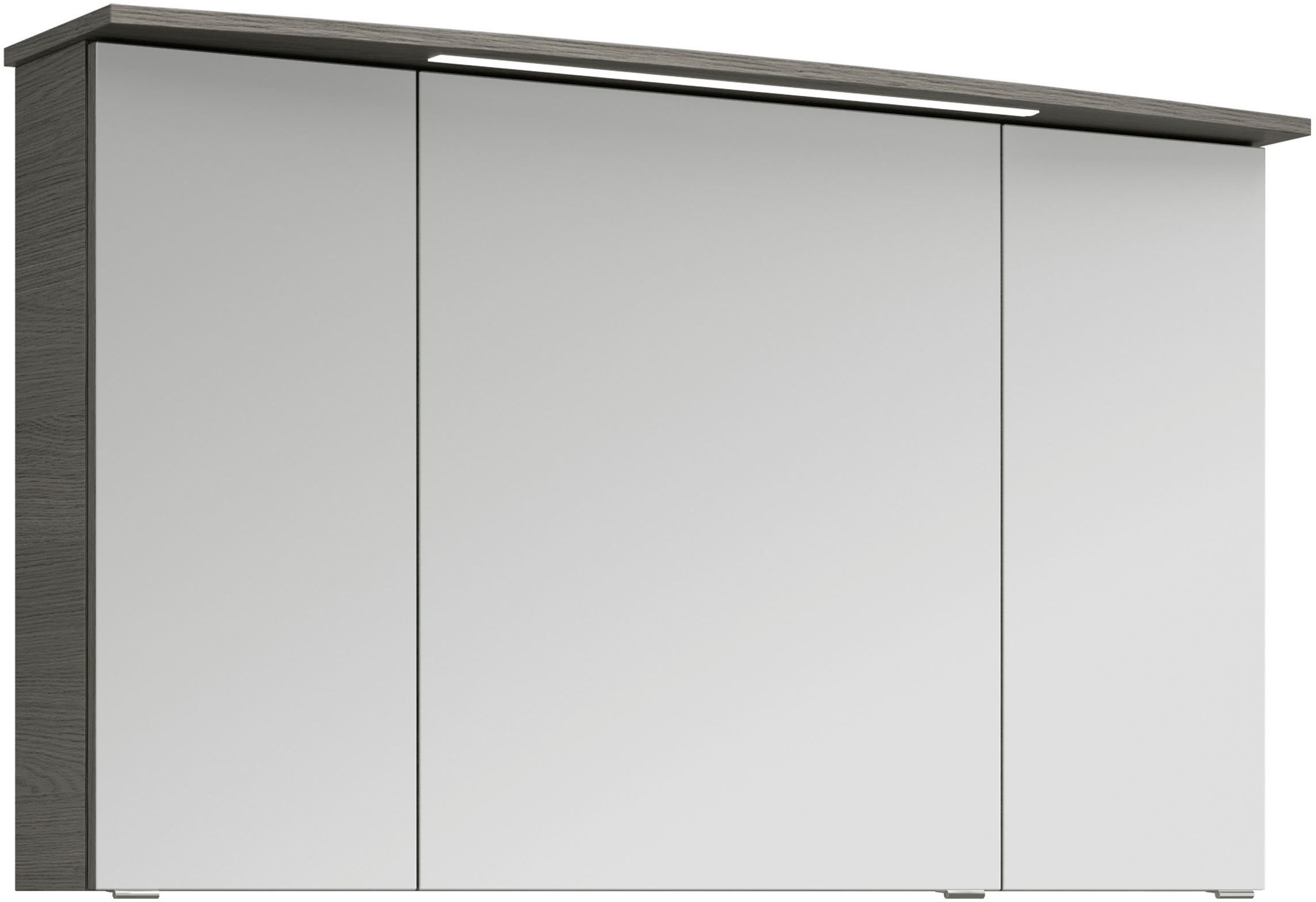 Saphir Badkamerspiegelkast Serie 4010 badkamer spiegelkast incl. LED-verlichting in krans Badkast 122 cm breed, 3 deuren, 6 glazen legplanken, incl. deurdemper