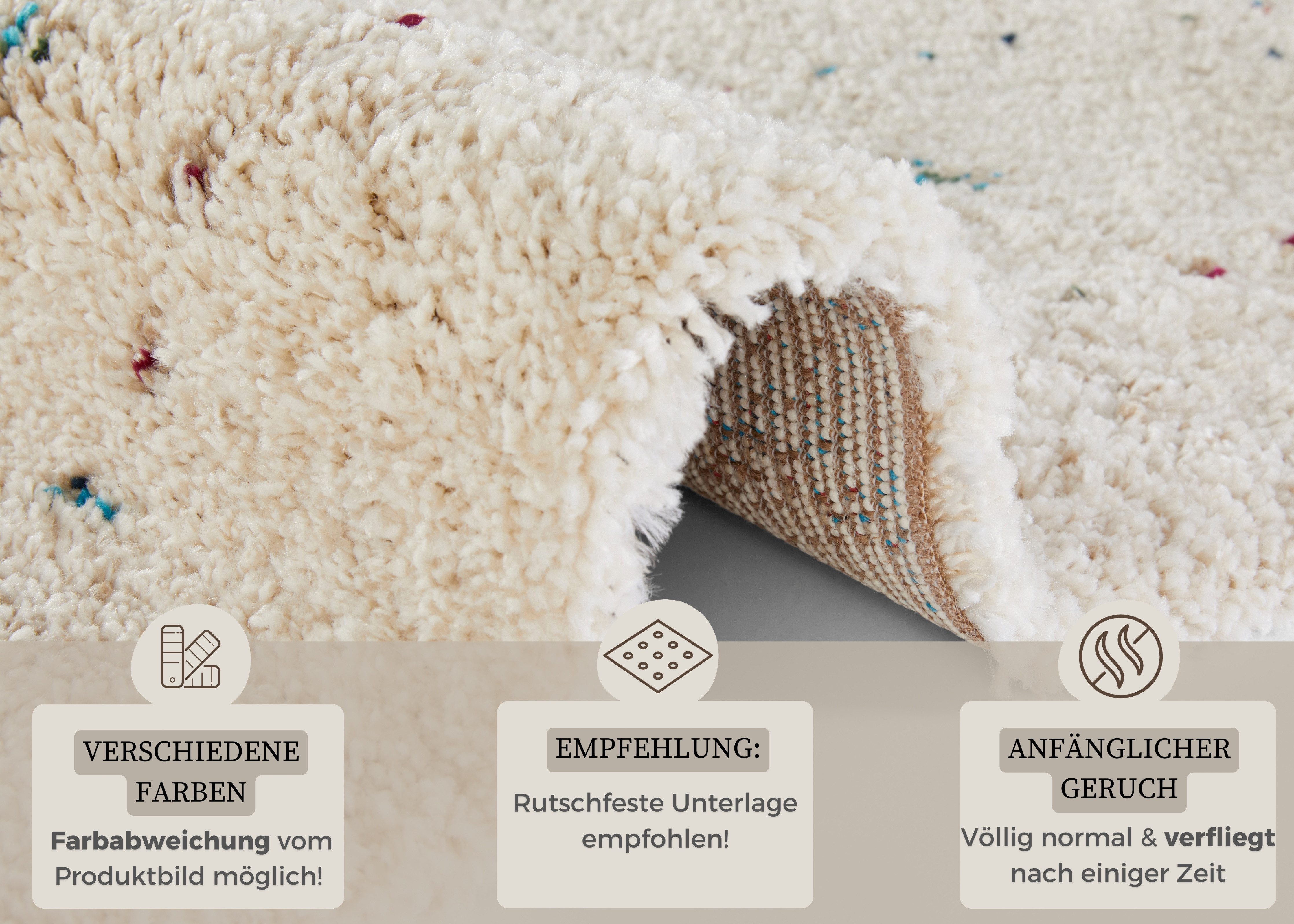 HANSE Home Hoogpolig vloerkleed Teo Shaggy, flokati, zacht, boho, woonkamer, slaapkamer, kinderkamer