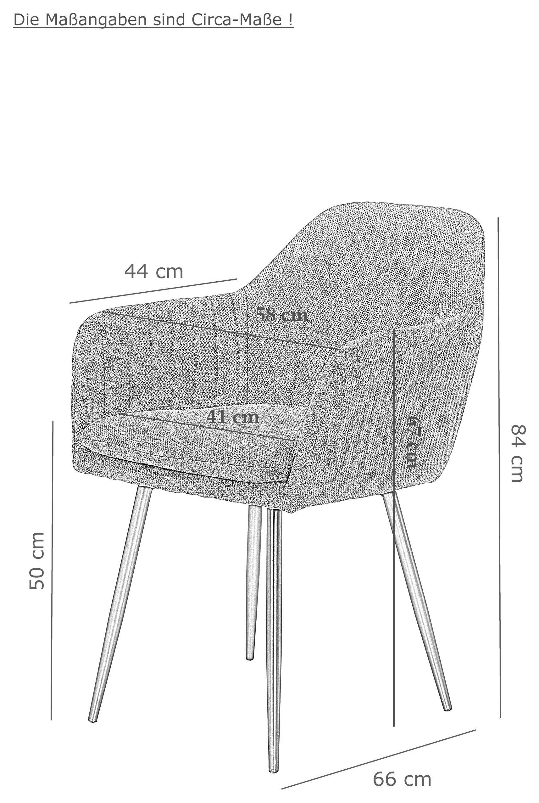 HELA Stoel met armleuningen Carla comfortabele fauteuil, kuipstoel (set)