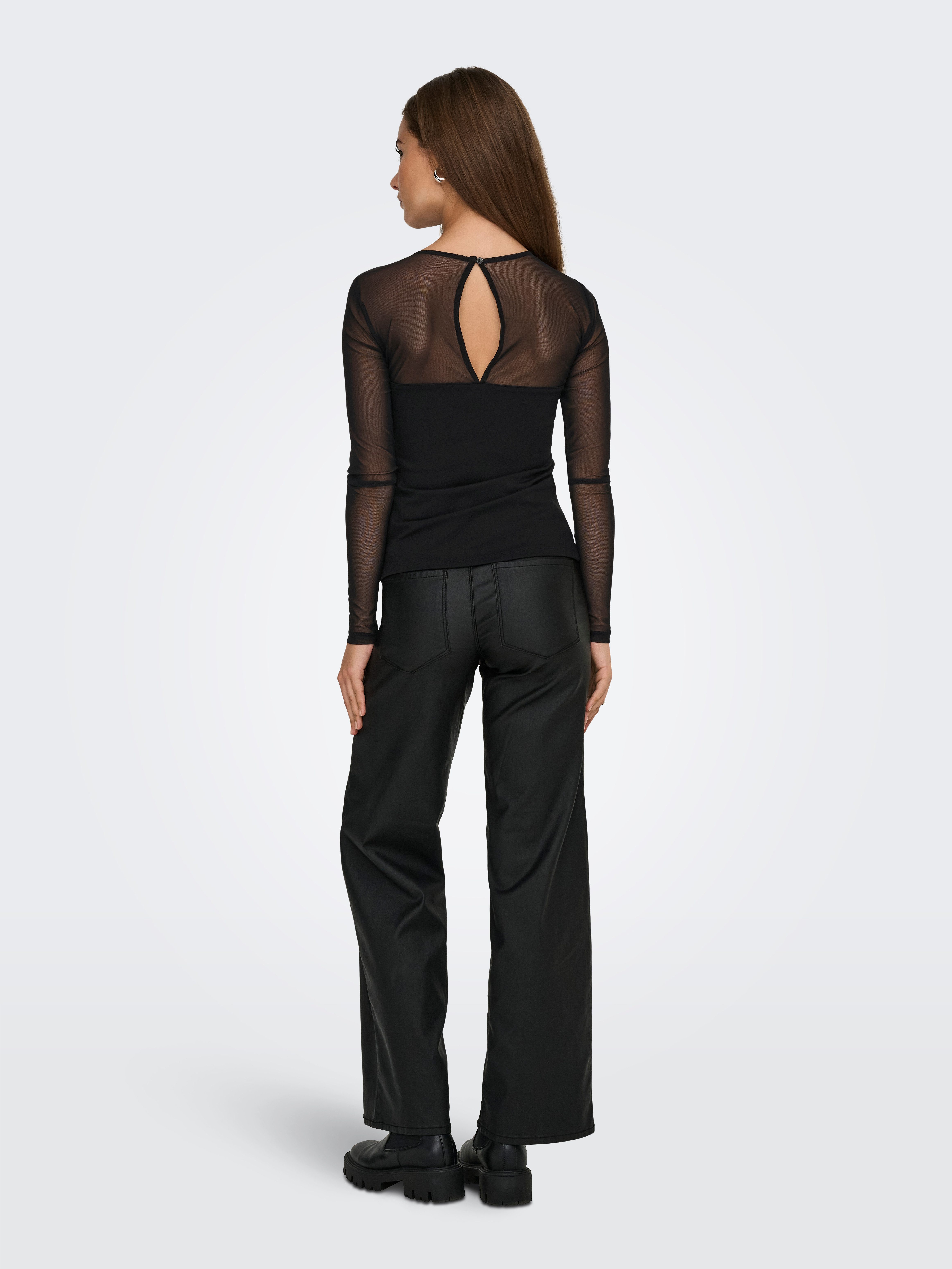 Only Shirt met lange mouwen ONLHEART-BECKI L/S MIX TOP WVN