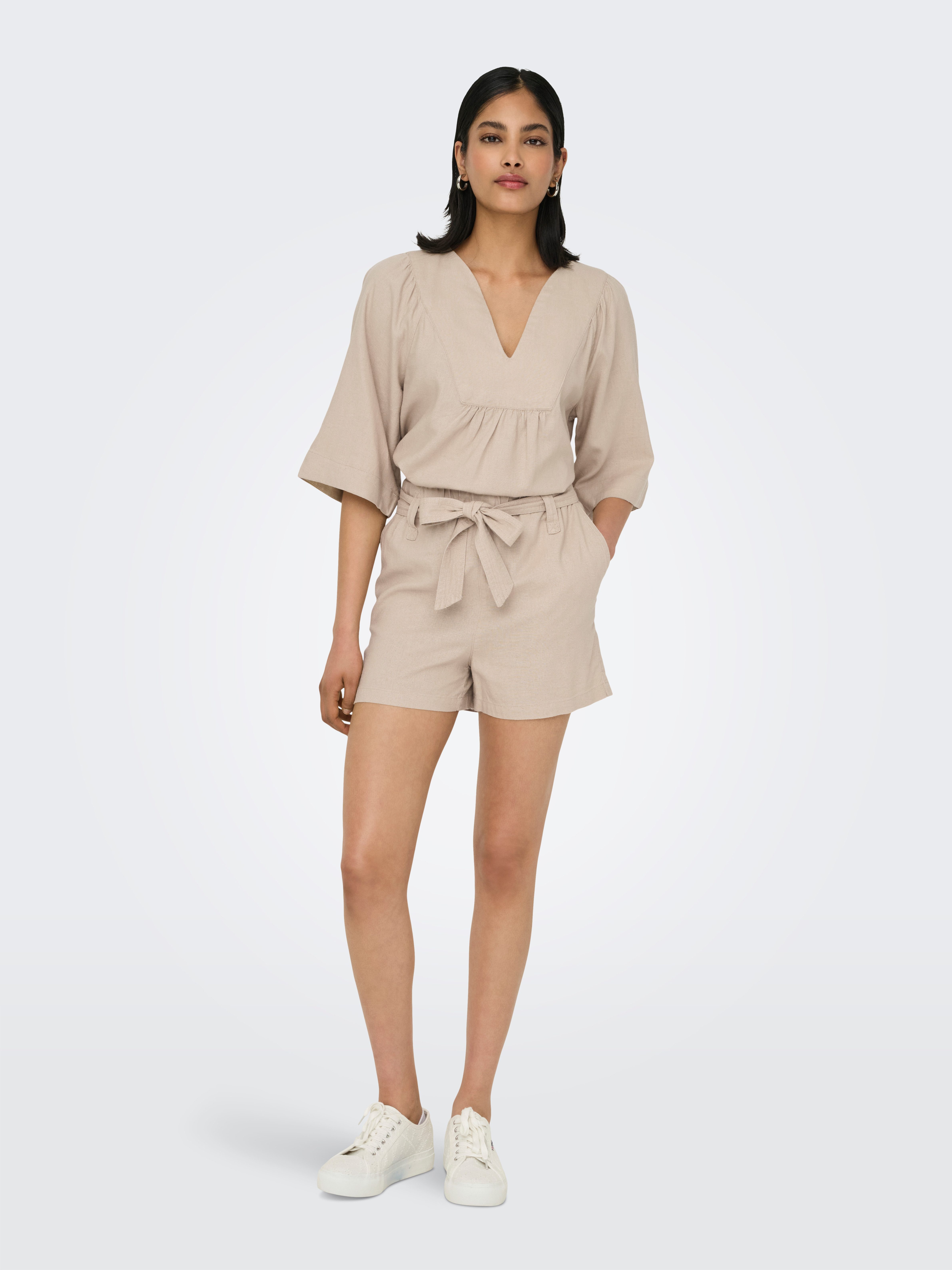 Only Short ONLCARO HW LINEN BL BELT SHORTS CC PNT