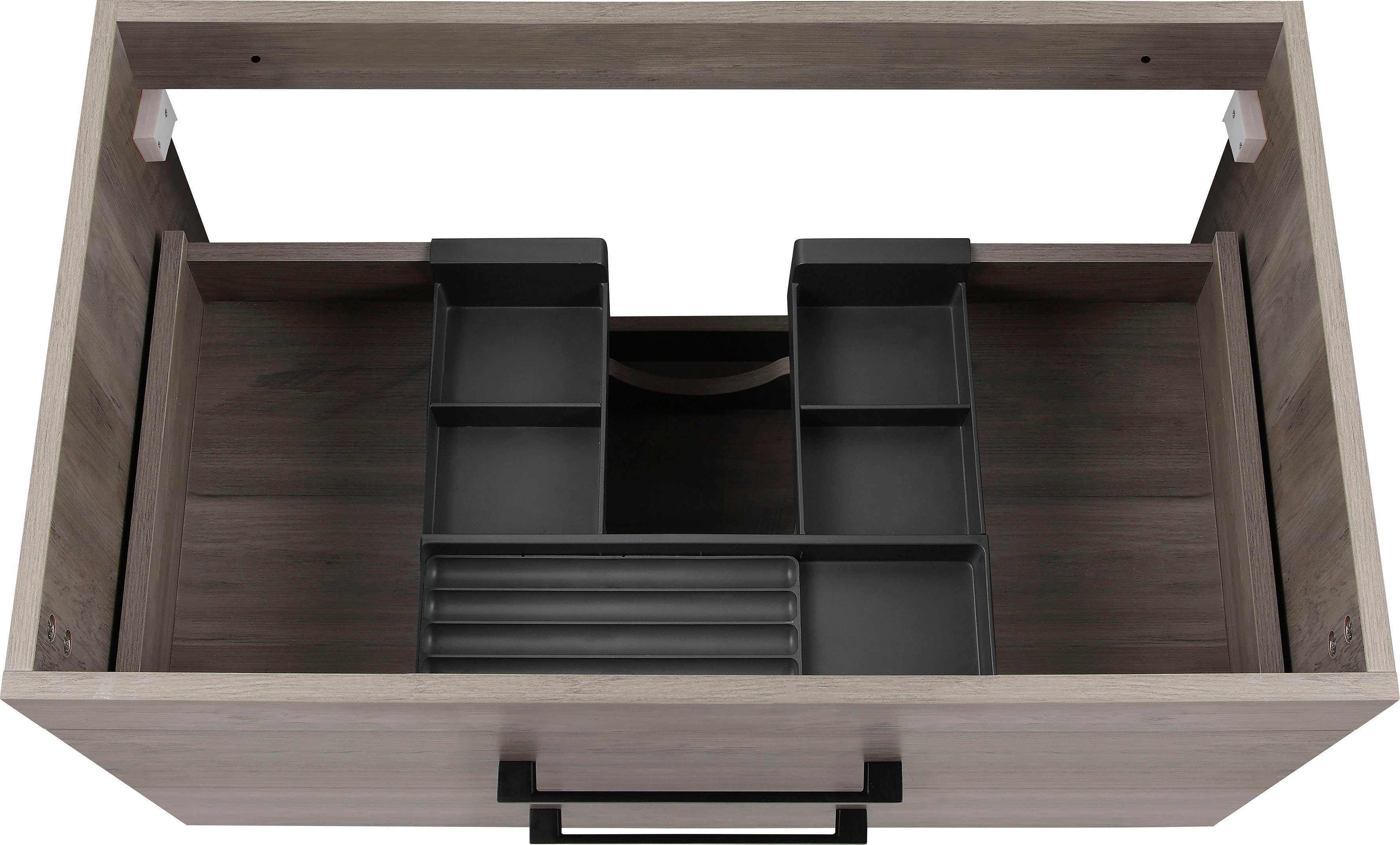welltime Wastafelonderkast Florence badkamermeubel badkamerkast met wasbak Wastafelmeubel met 2 laden en soft-closesysteem breedte 80 cm