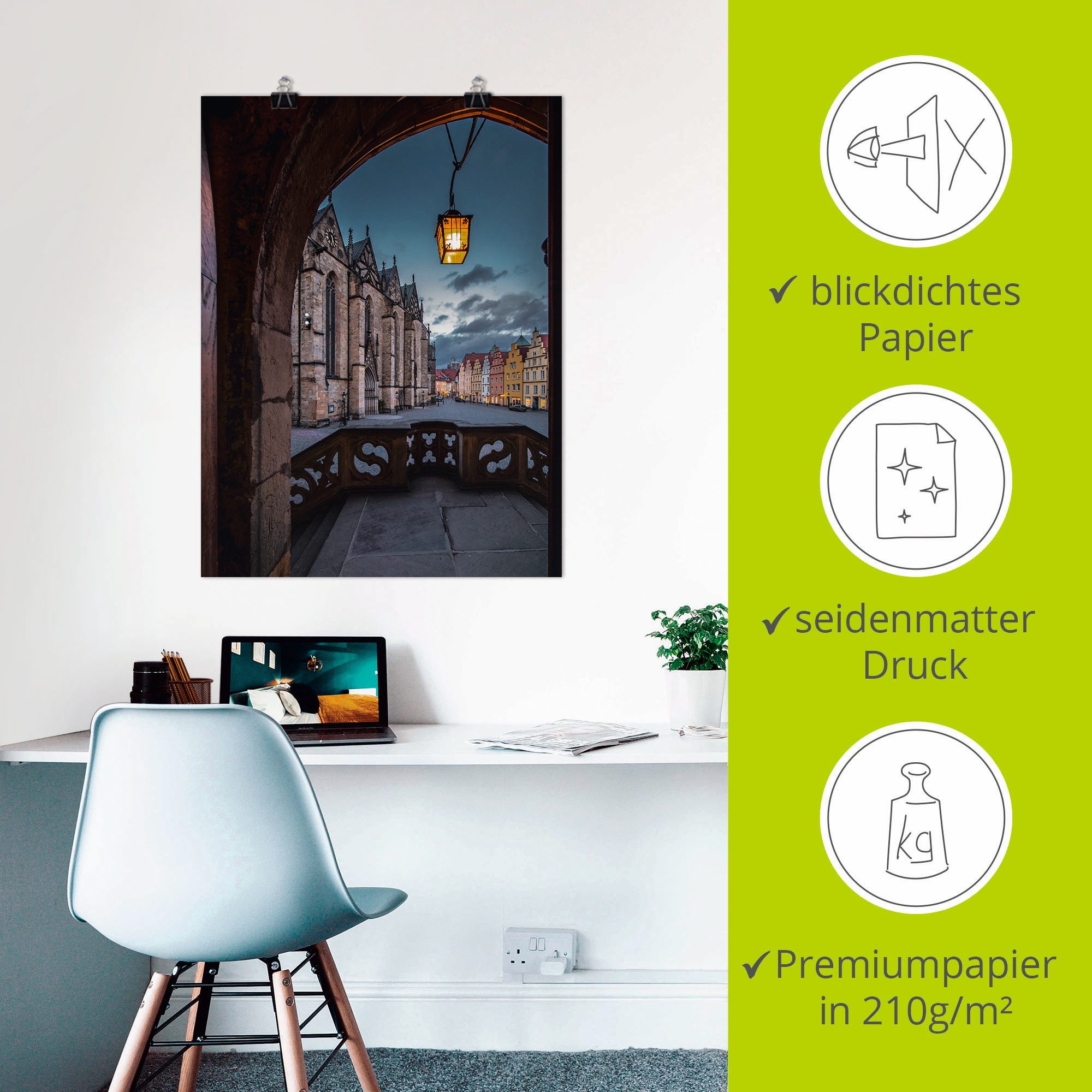 Artland Artprint Osnabrück marktplein als artprint van aluminium, artprint voor buiten, poster in diverse formaten
