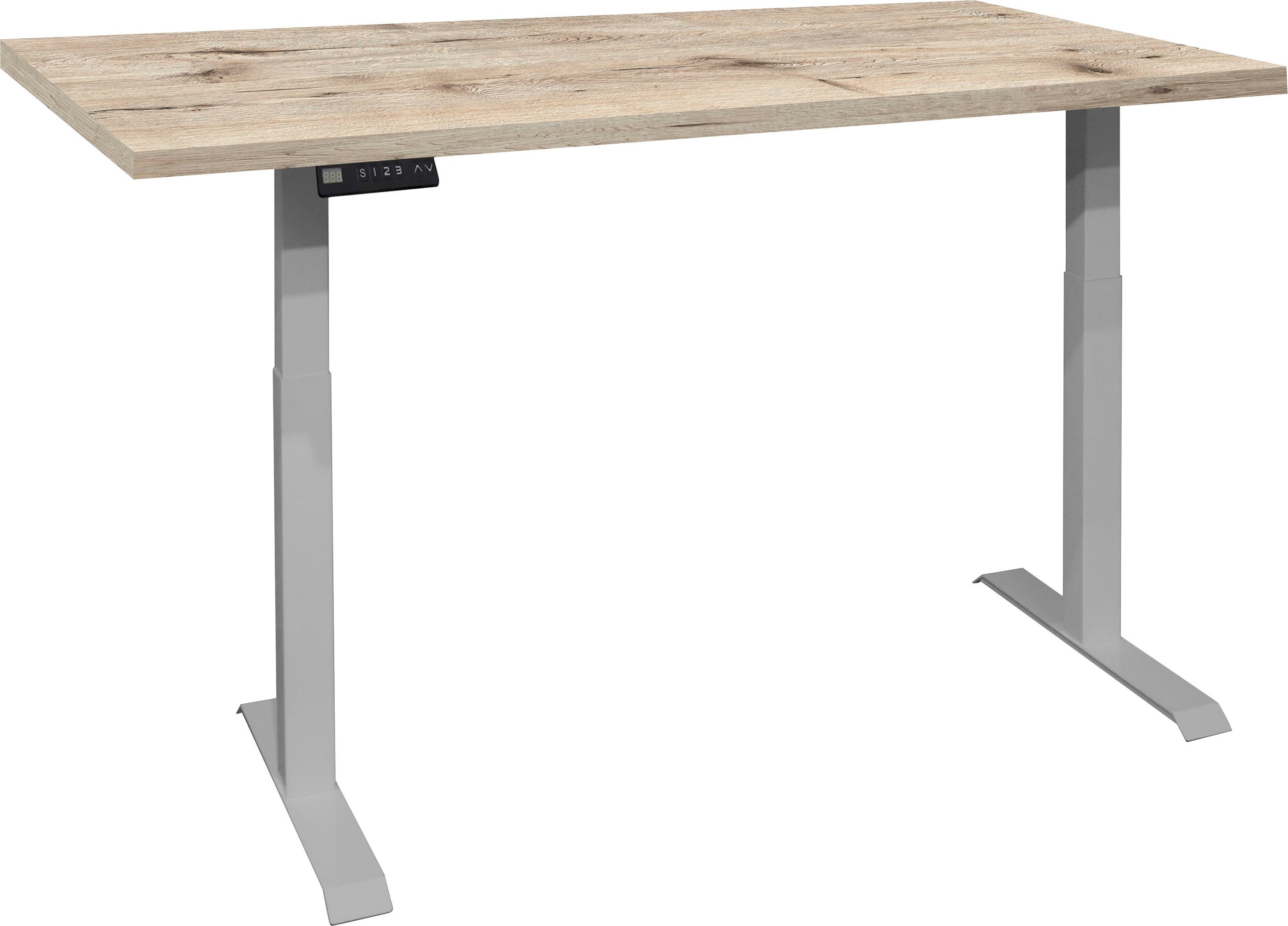 Mäusbacher Bureau Big System Office Breedte 140 cm, elektrisch in hoogte verstelbaar bureaus beige