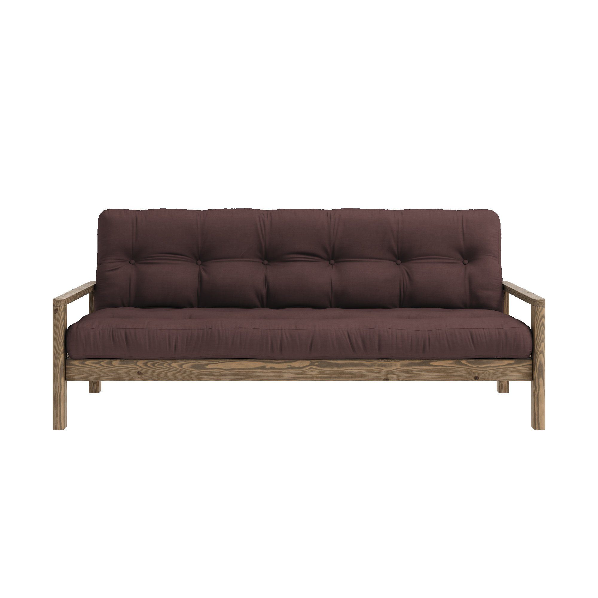 Karup Slaapbank Knob met futonmatras, verschillende kleuren, fsc-gecertificeerd, dennenhout bruin, slaapbanken, Breedte ligoppervlak: 130 cm, Lengte