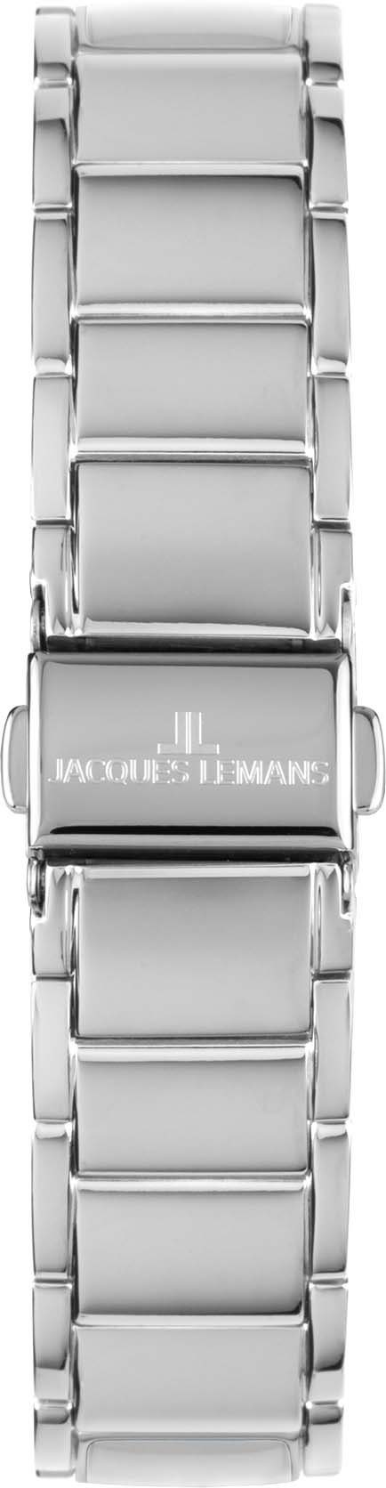 Jacques Lemans Solarhorloge Eco Power, 1-2108B Polshorloge, dameshorloge, parelmoer wijzerplaat, Swarovski-kristallen