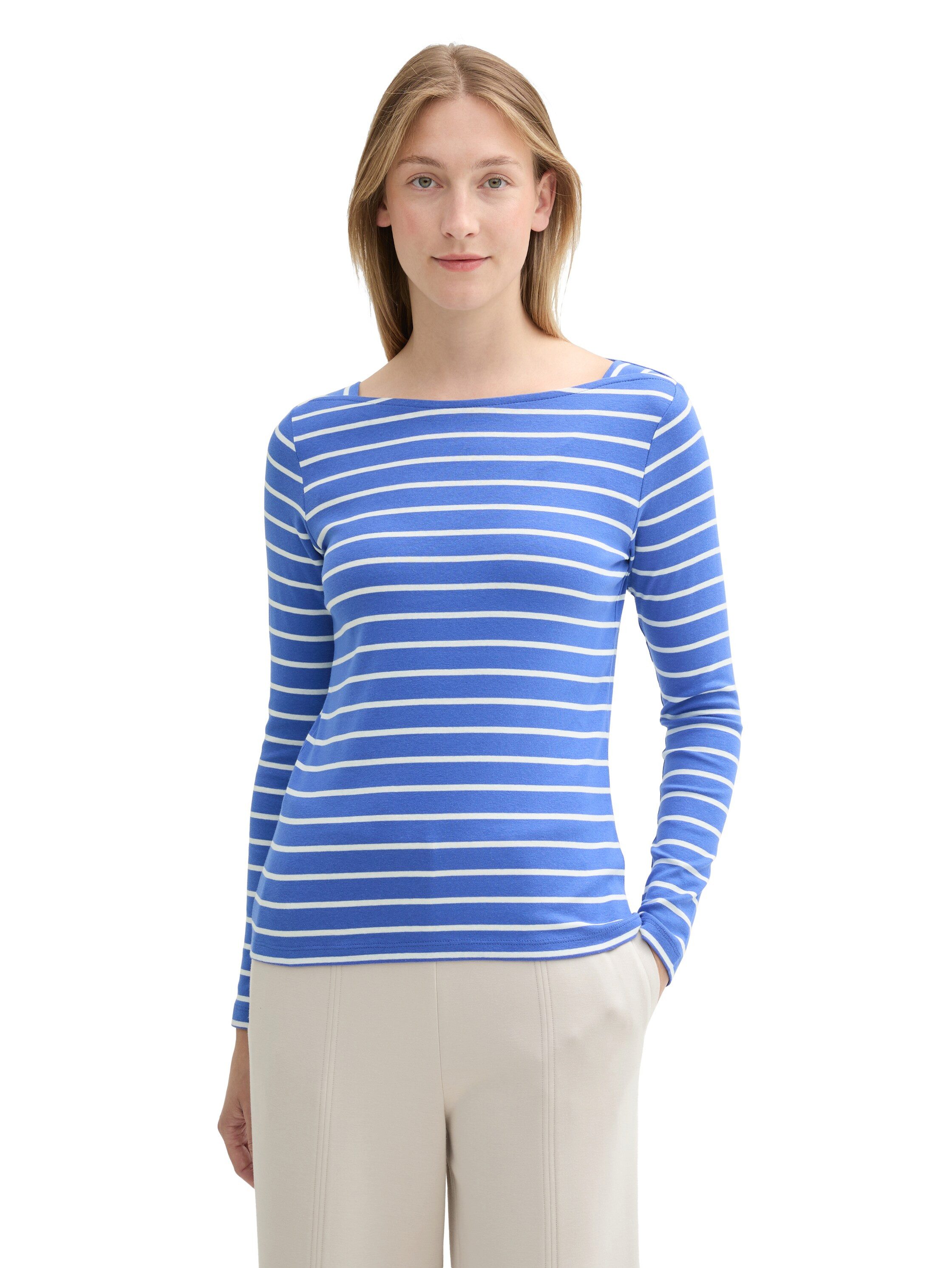 Tom Tailor Regular fit shirt met lange mouwen en biologisch katoen