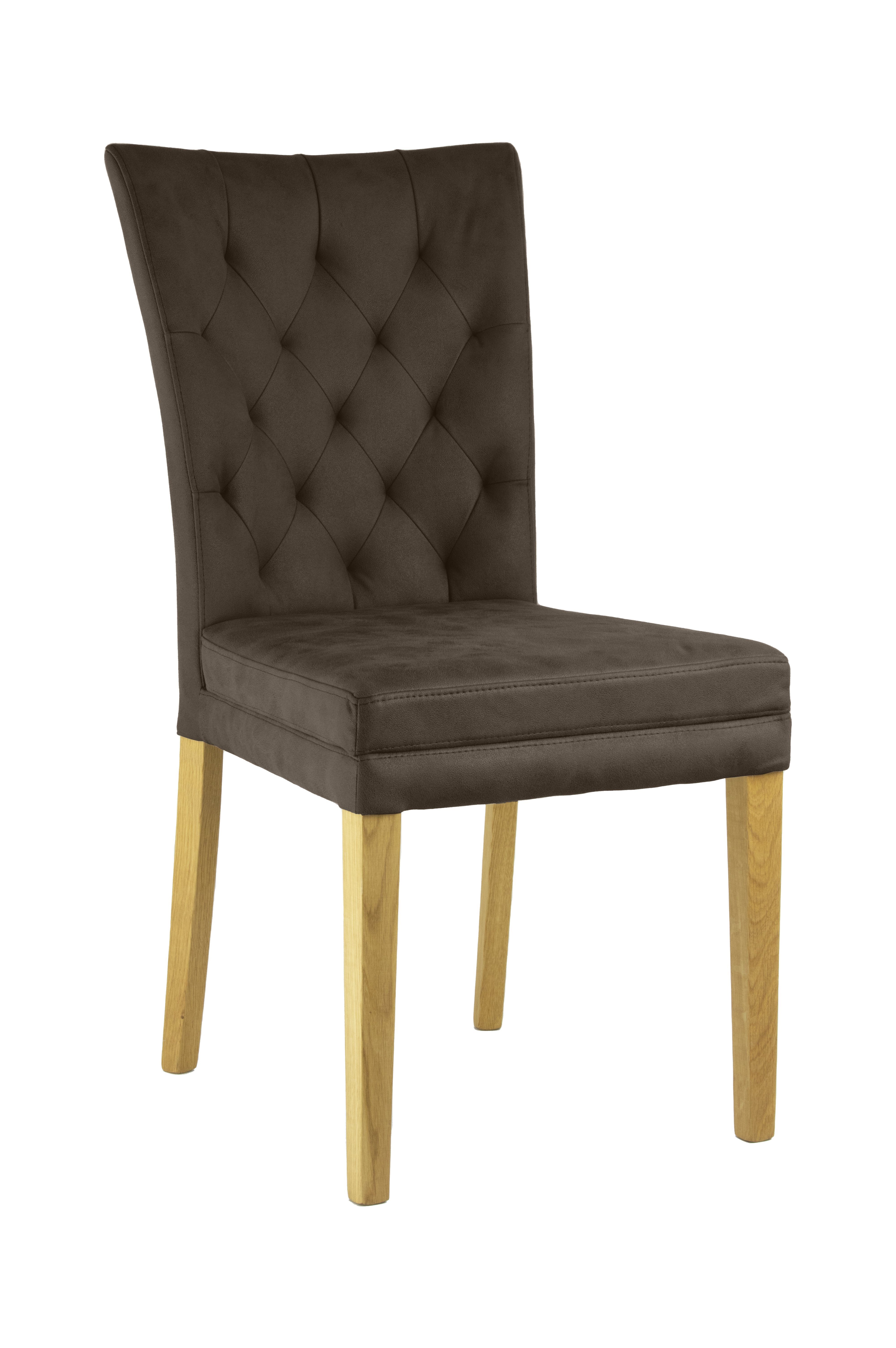 Home affaire Stoel met 4 poten Colorado prettige bekleding, frame massief hout wengé of naturel-eiken (set, 2 stuks)