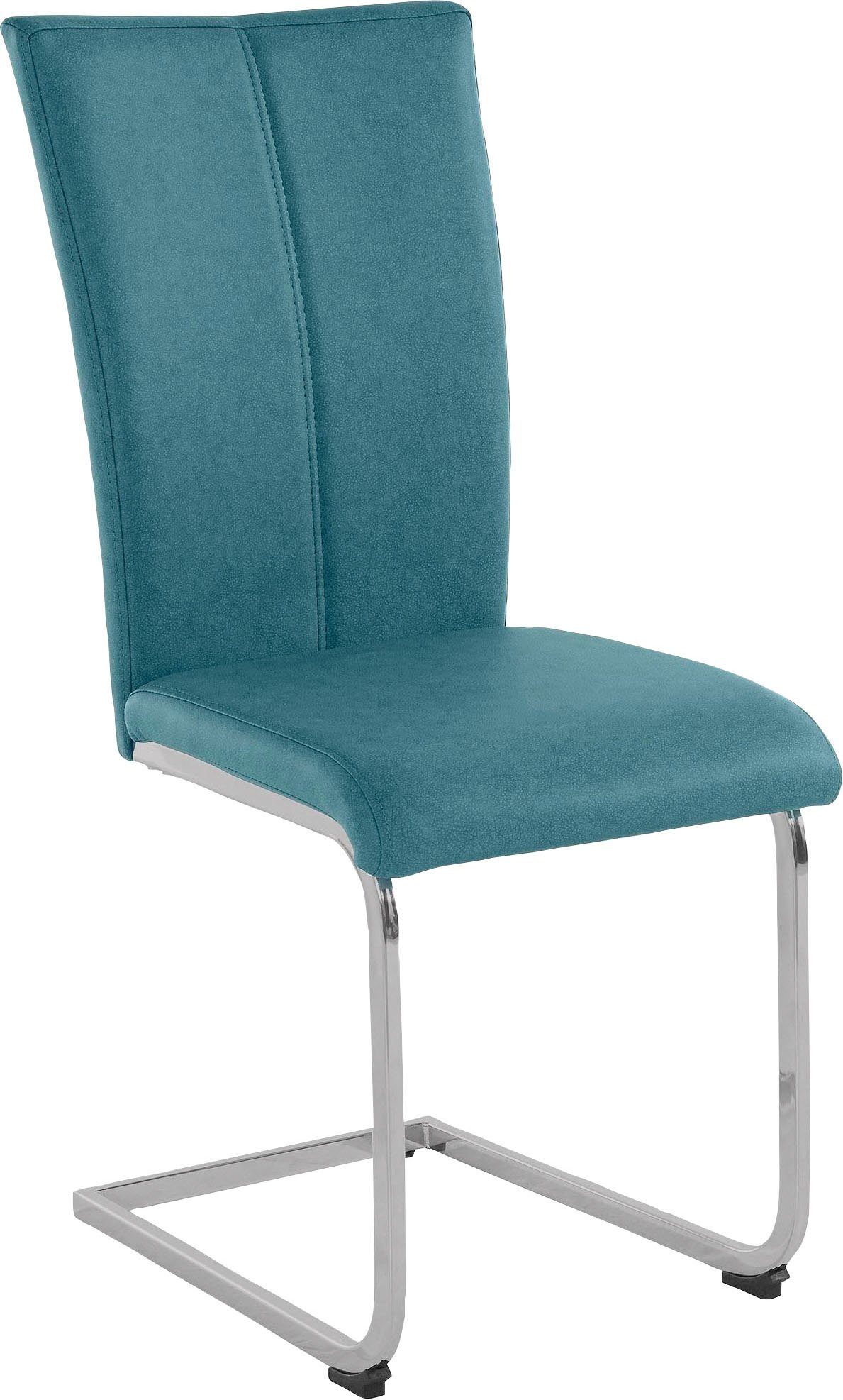 Home affaire Vrijdragende stoel Alex Stoel belastbaar tot 120 kg, frame in chroom-look (set, 2 stuks)