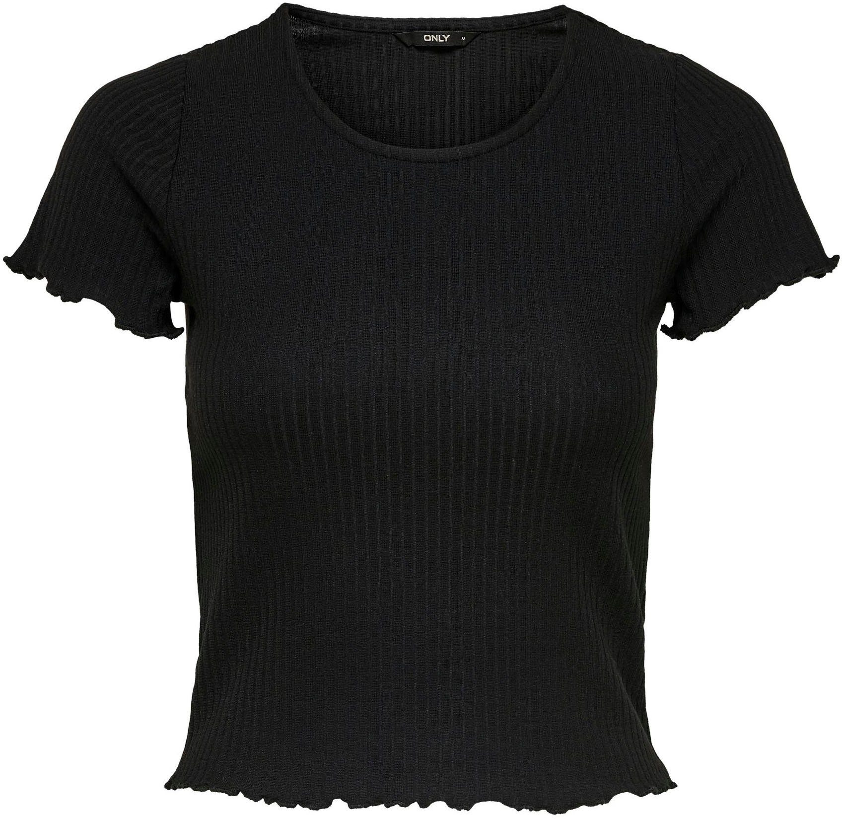 Only Shirt met ronde hals ONLEMMA – Shirt met korte mouwen en golvende zoom
